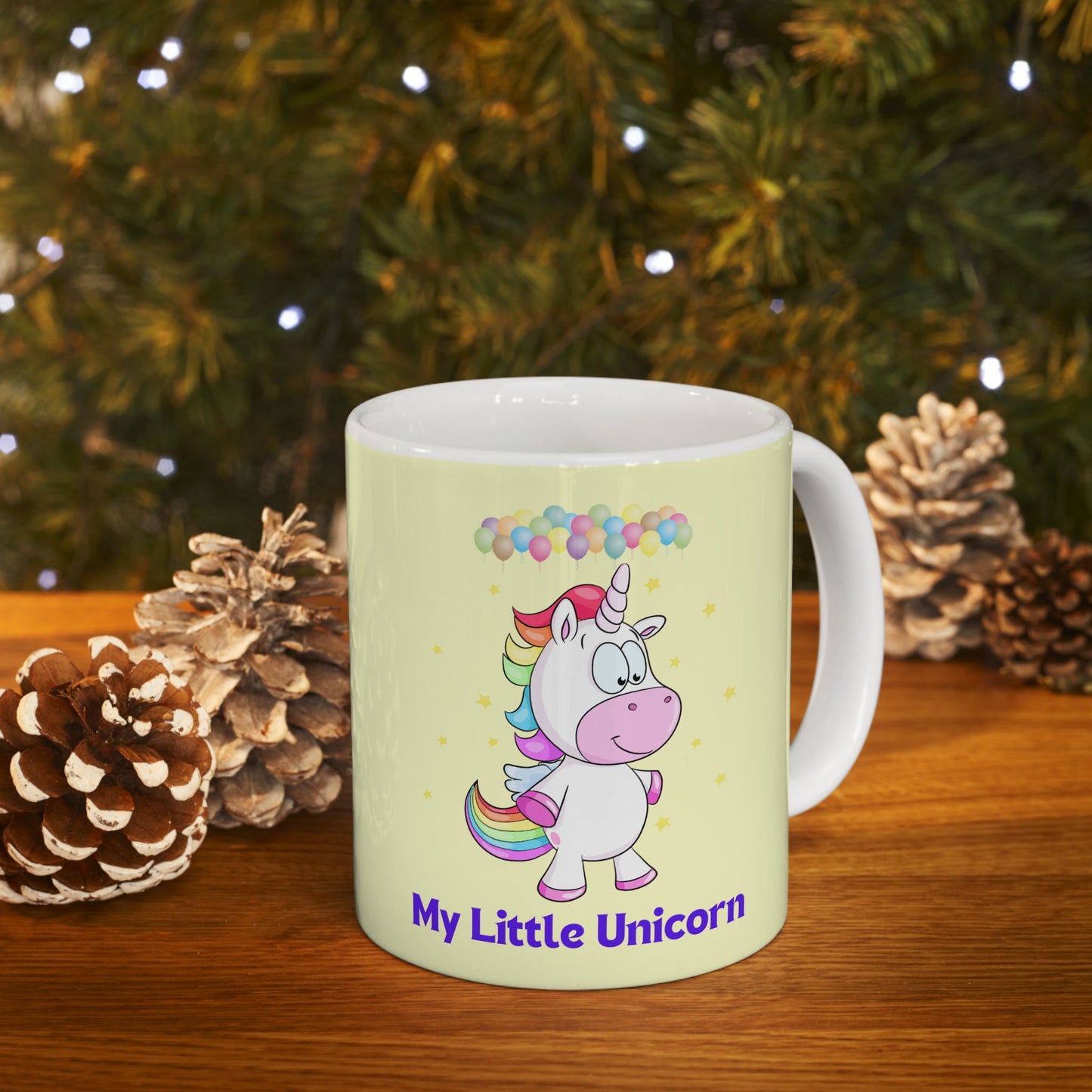 My Little Unicorn Balloons Mug 11-15 Ounces Yellow
