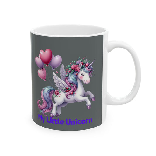 My Little Unicorn Horse Mug 11-15 Ounces Dark Grey