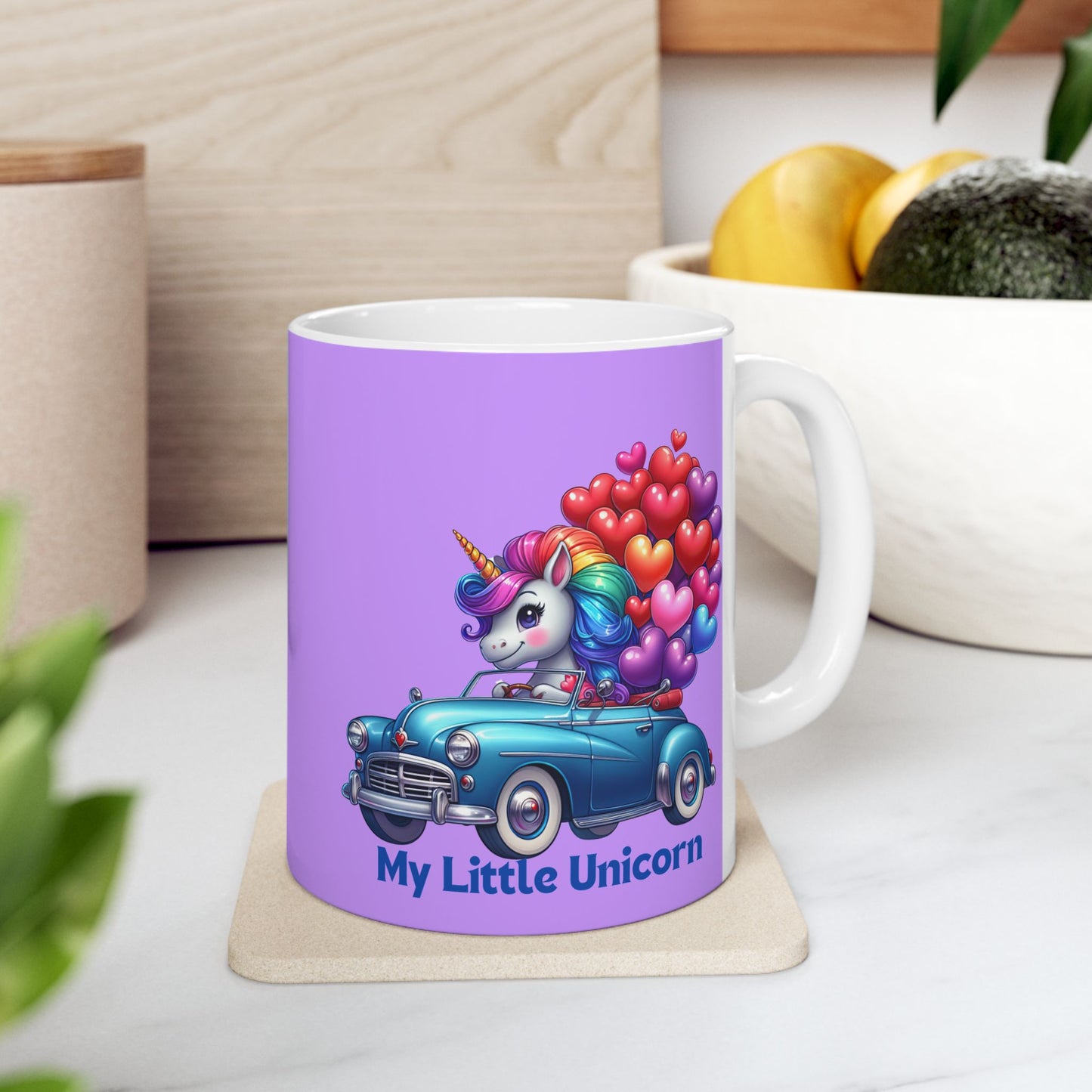 My Little Unicorn Blue Car Mug 11-15 Ounces Purple