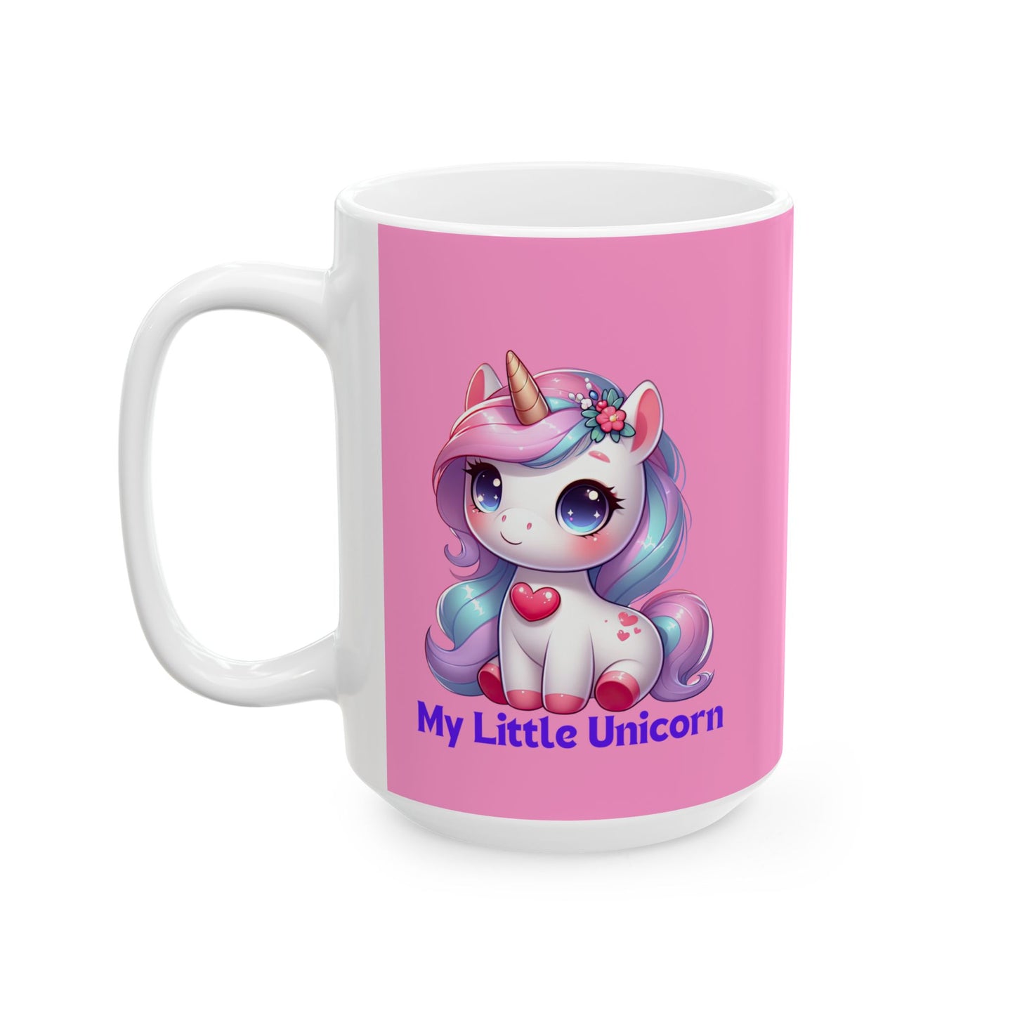 My Little Unicorn Heart Mug 11-15 Ounces Pink