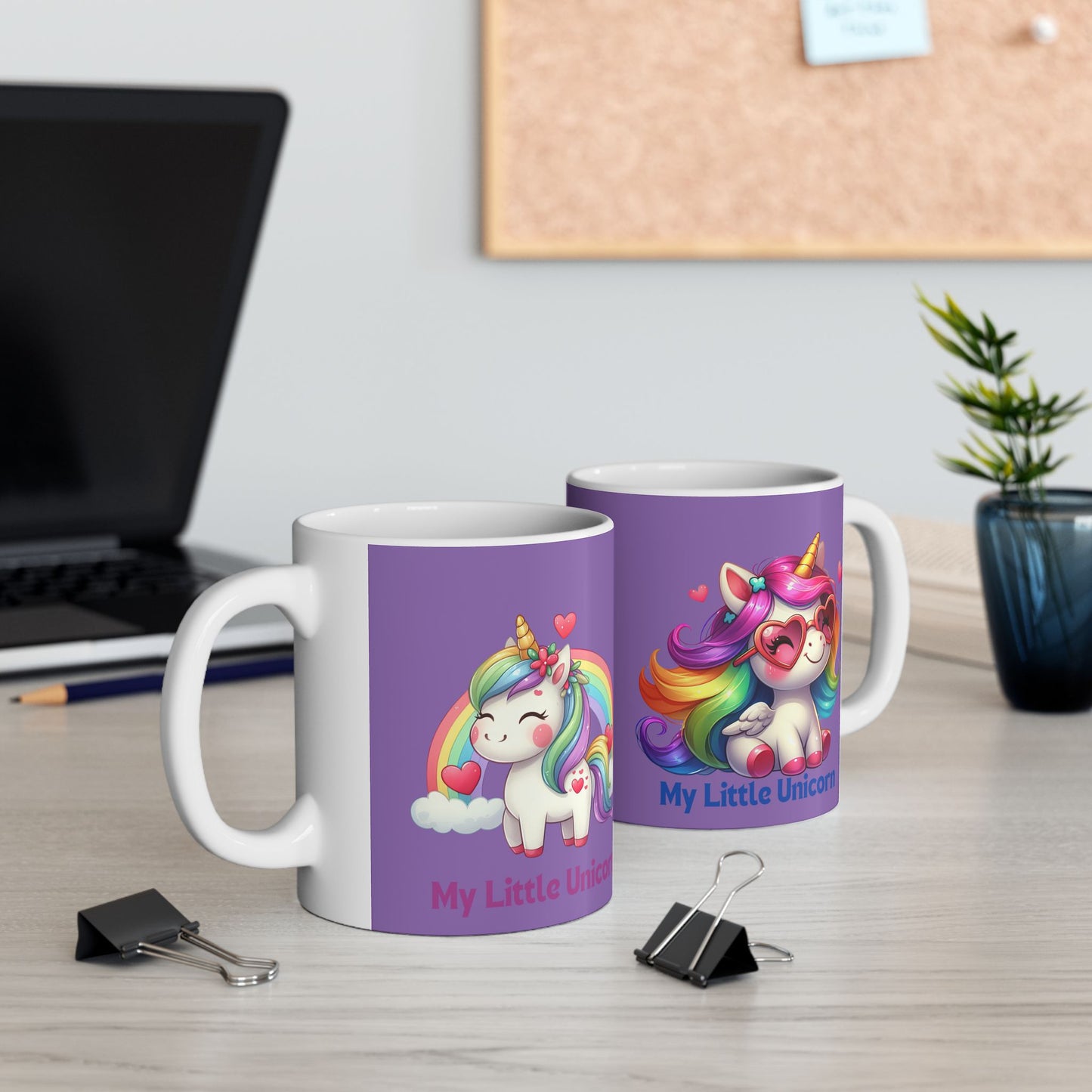 My Little Unicorn Rainbow Mug 11-15 Ounces Light Purple