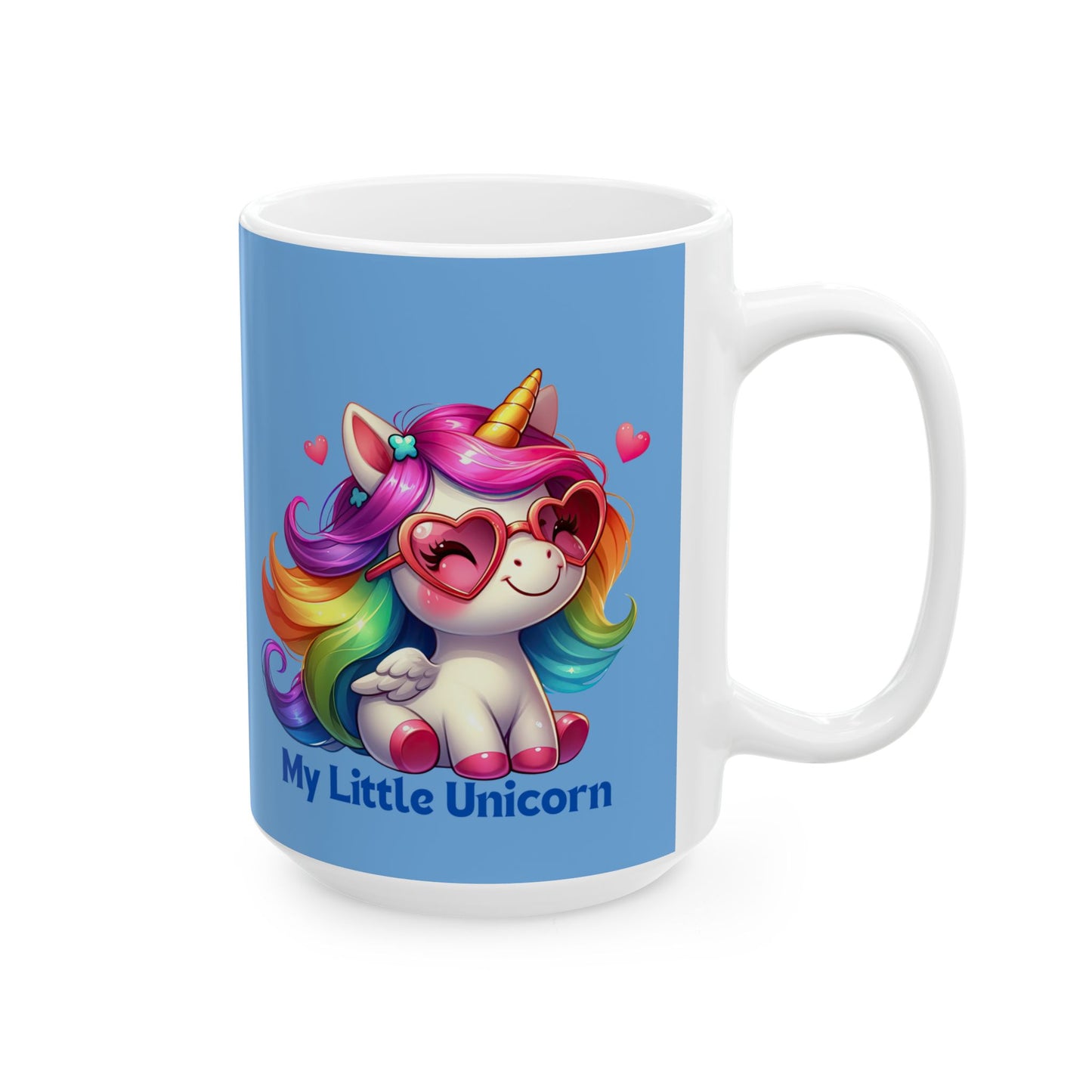 My Little Unicorn Rainbow Mug 11-15 Ounces Light Blue