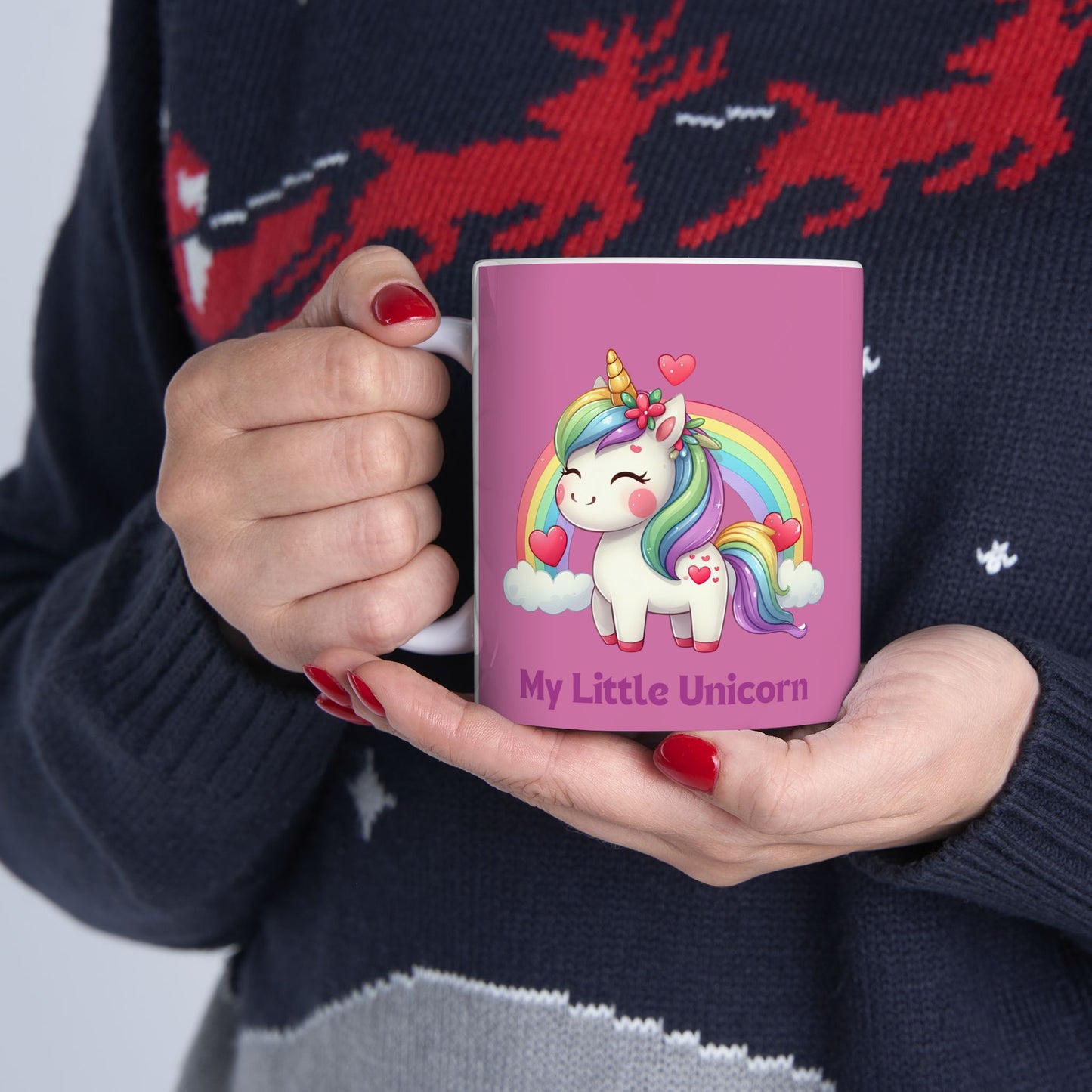 My Little Unicorn Rainbow Mug 11-15 Ounces Light Pink