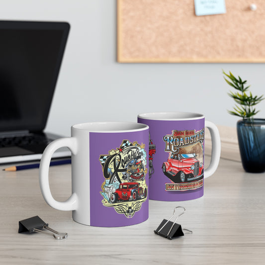 Roadsters Heart Engine Mug 11 Ounces Light Purple