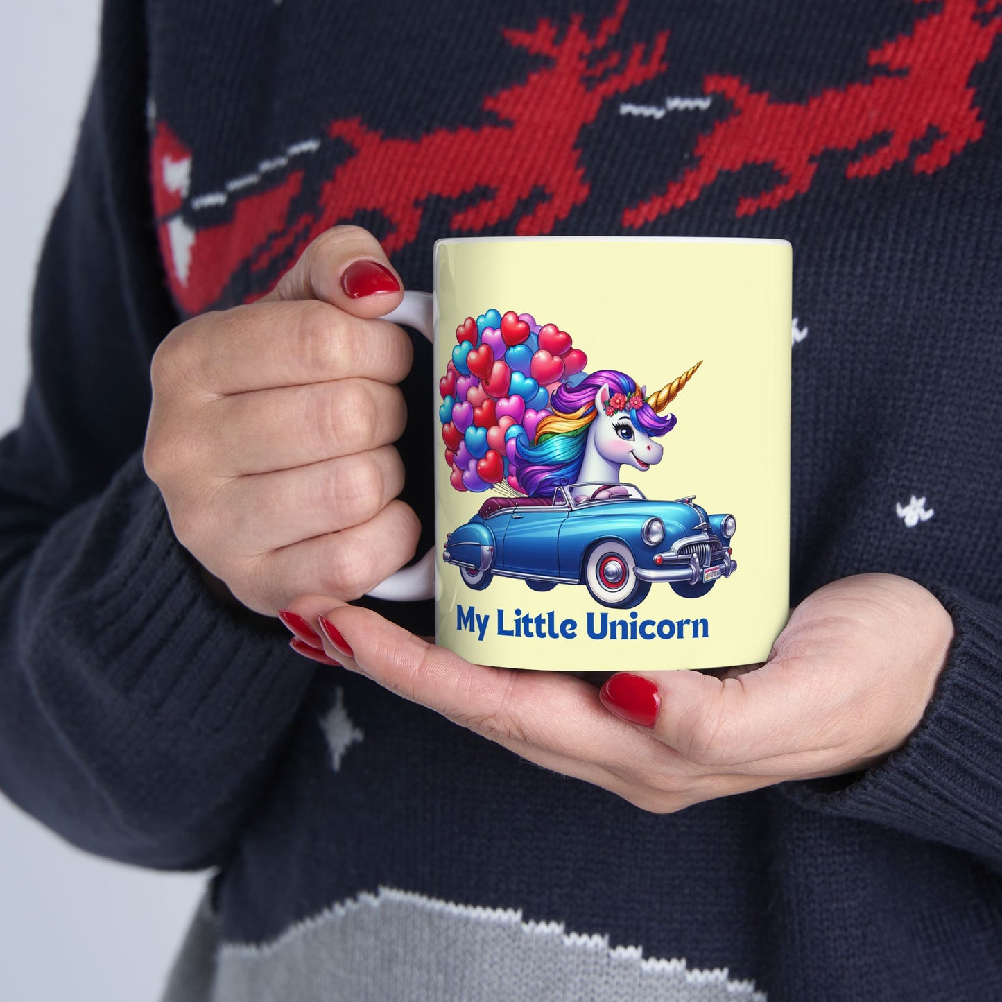 My Little Unicorn Blue Car Mug 11-15 Ounces Yellow