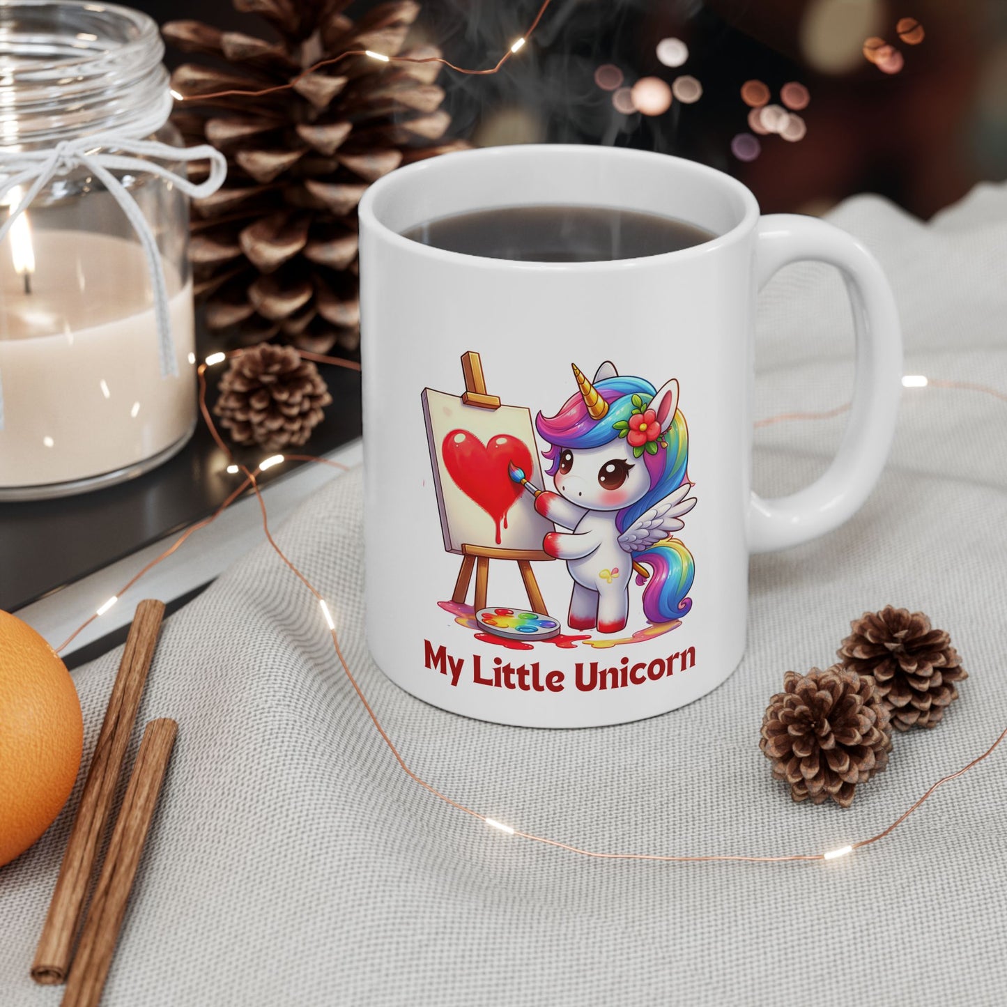 My Little Unicorn Heart Mug 11-15 Ounces White