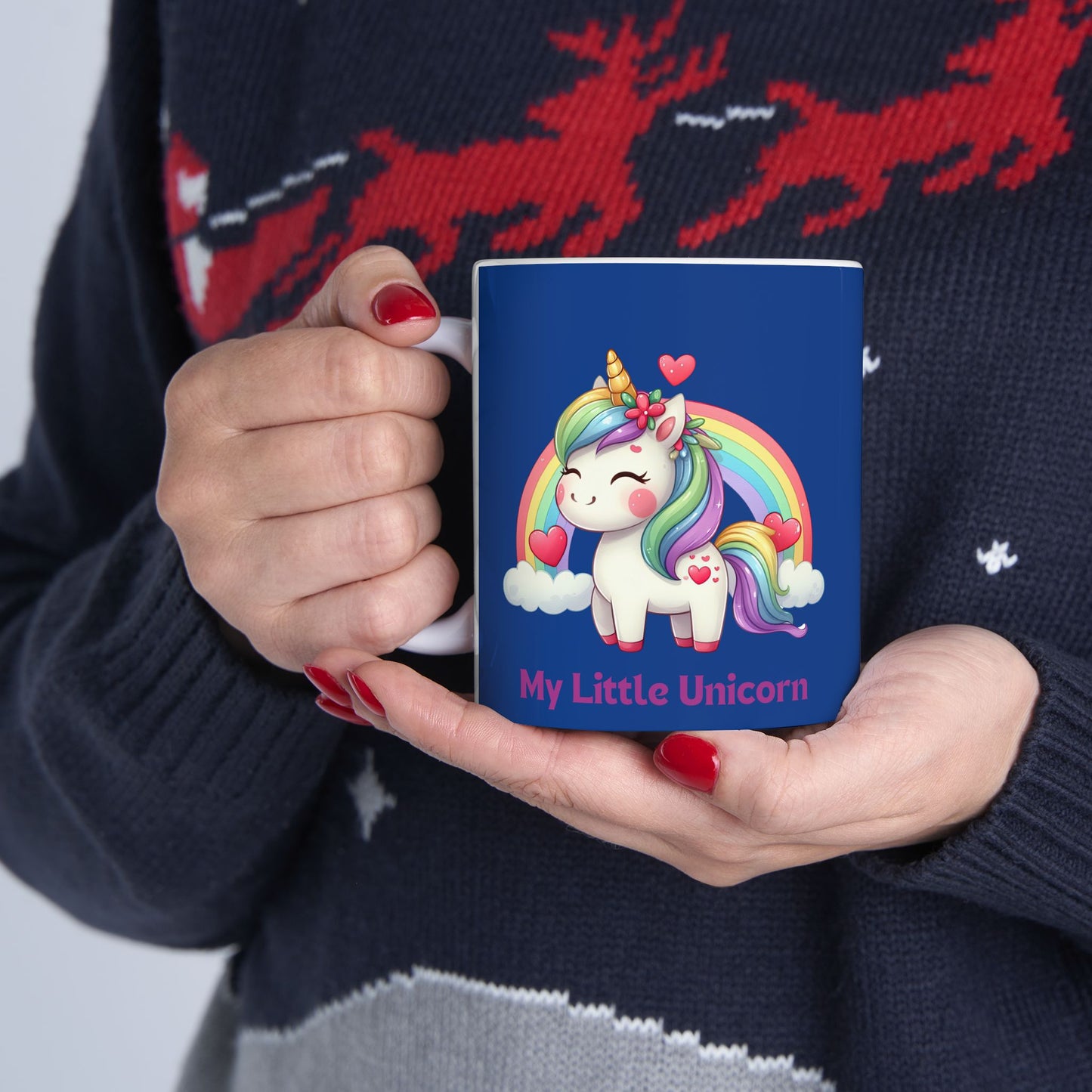 My Little Unicorn Rainbow Mug 11-15 Ounces Dark Blue