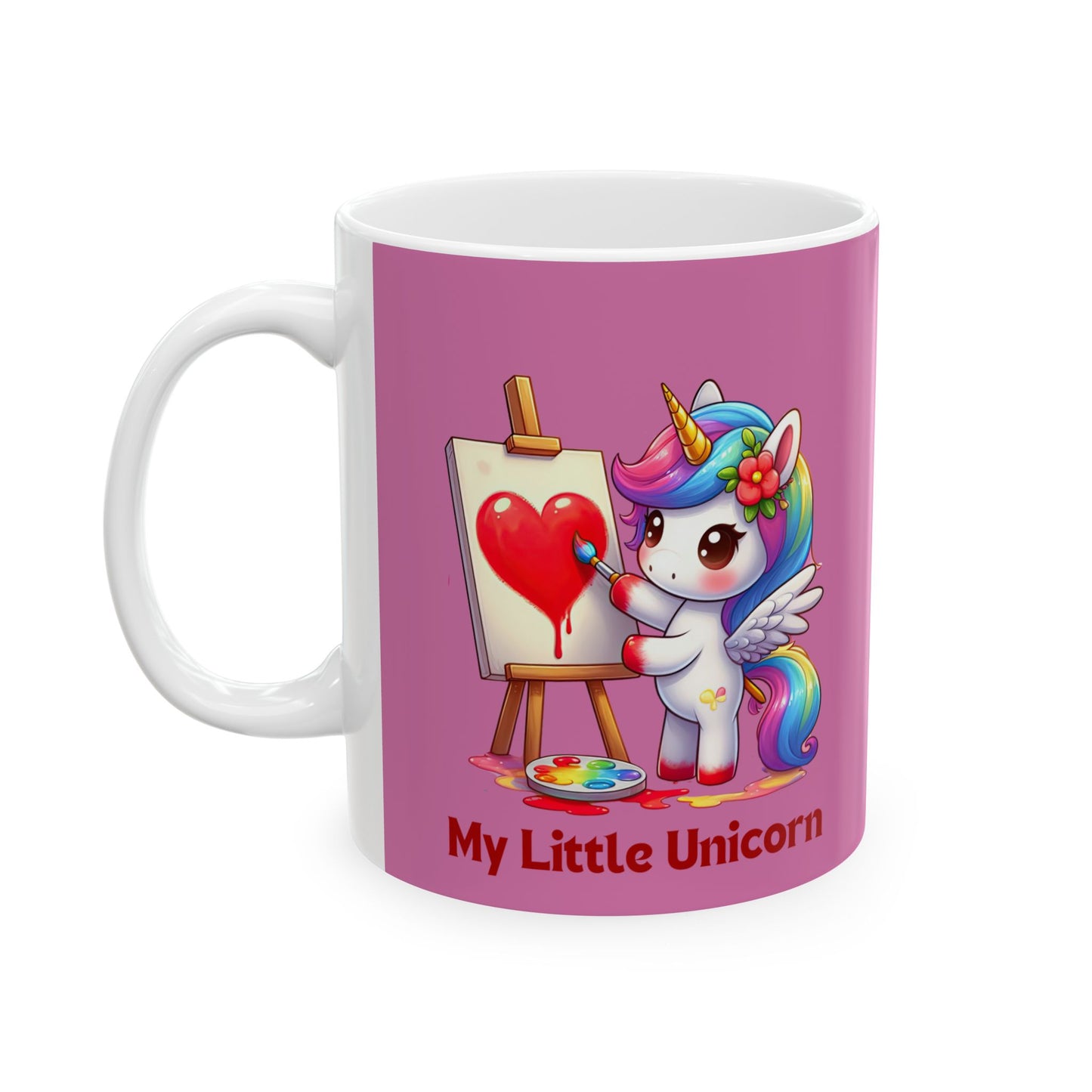 My Little Unicorn Heart Mug 11-15 Ounces Light Pink