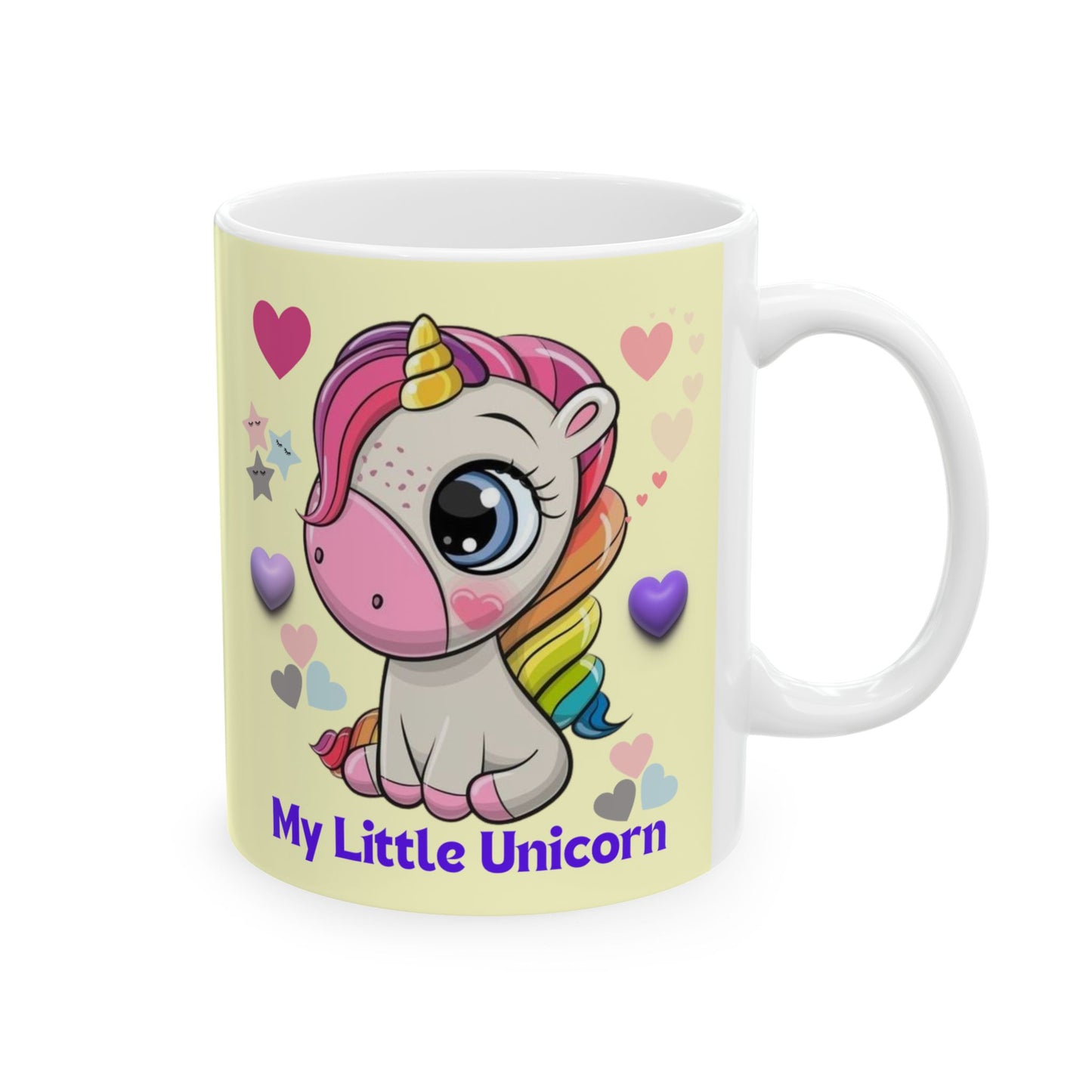 Little Unicorn Balloons Mug 11-15 Ounces Yellow