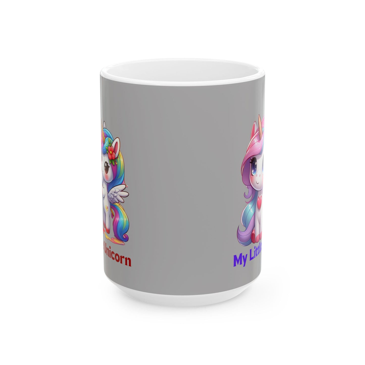 My Little Unicorn Heart Mug 11-15 Ounces Light Grey