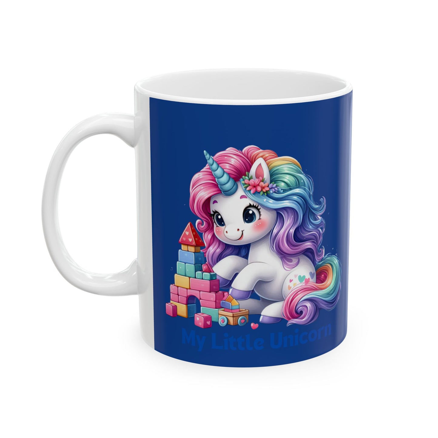 My Little Unicorn Castle Mug 11-15 Ounces Dark Blue