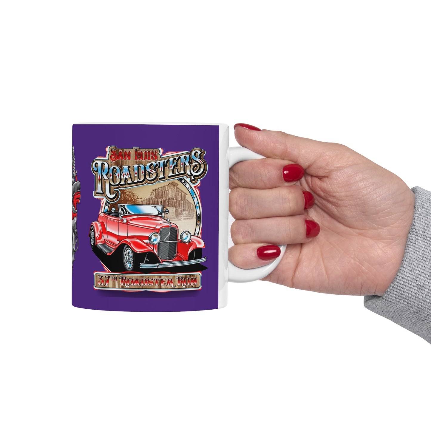 Roadsters Heart Engine Mug 11 Ounces Purple