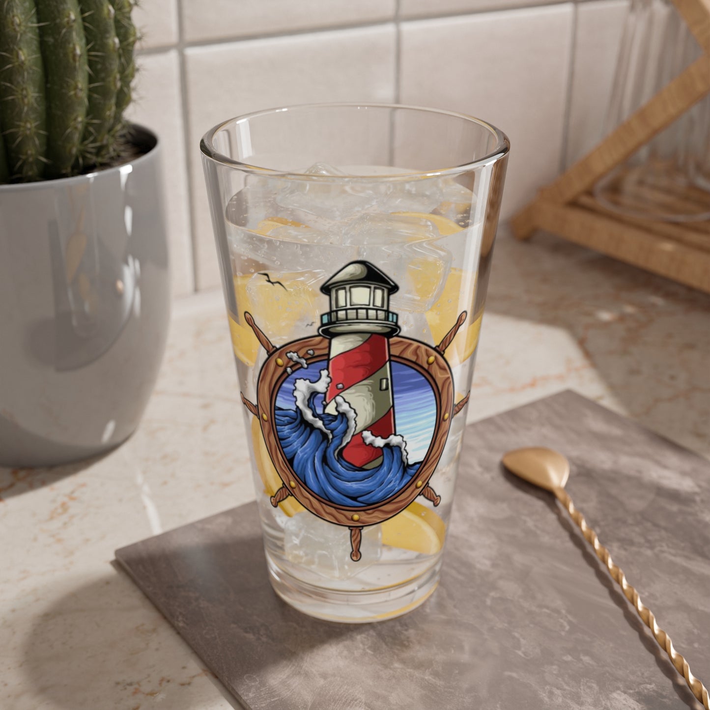 Lighthouse Mixing Glass 16 Ounces White