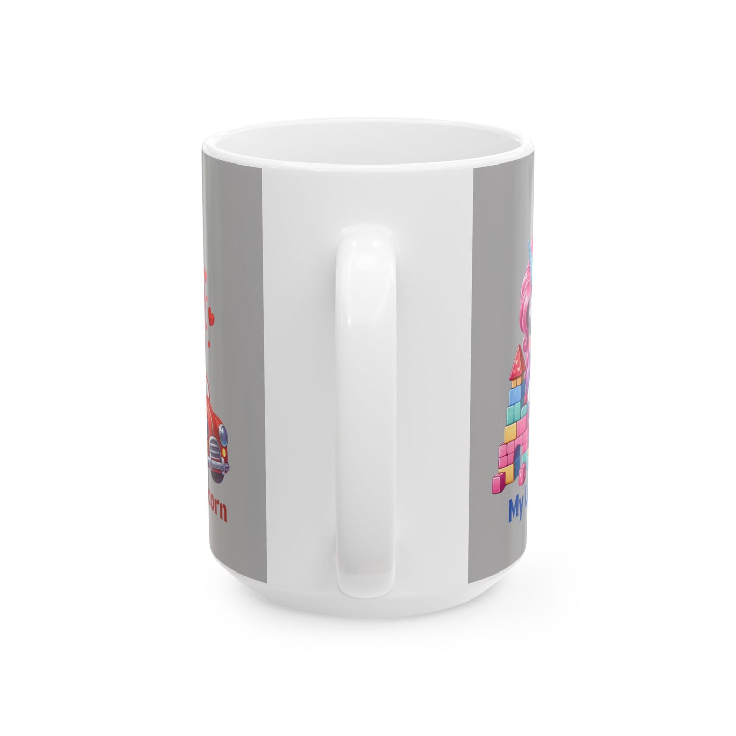 My Little Unicorn Castle Mug 11-15 Ounces Light Grey