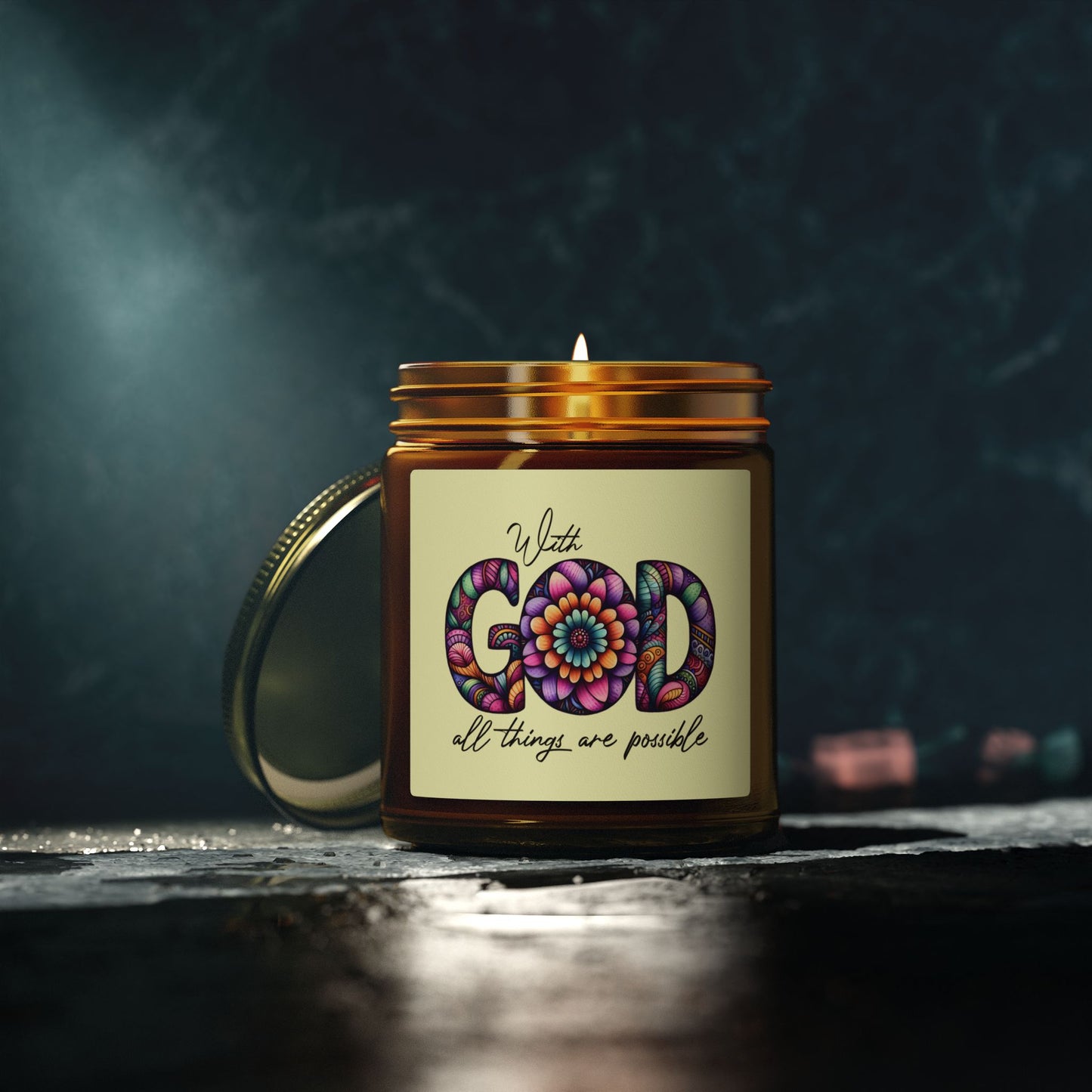 With Good  All Things Are Possible Scented Candles, Coconut Apricot Wax (4oz, 9oz)