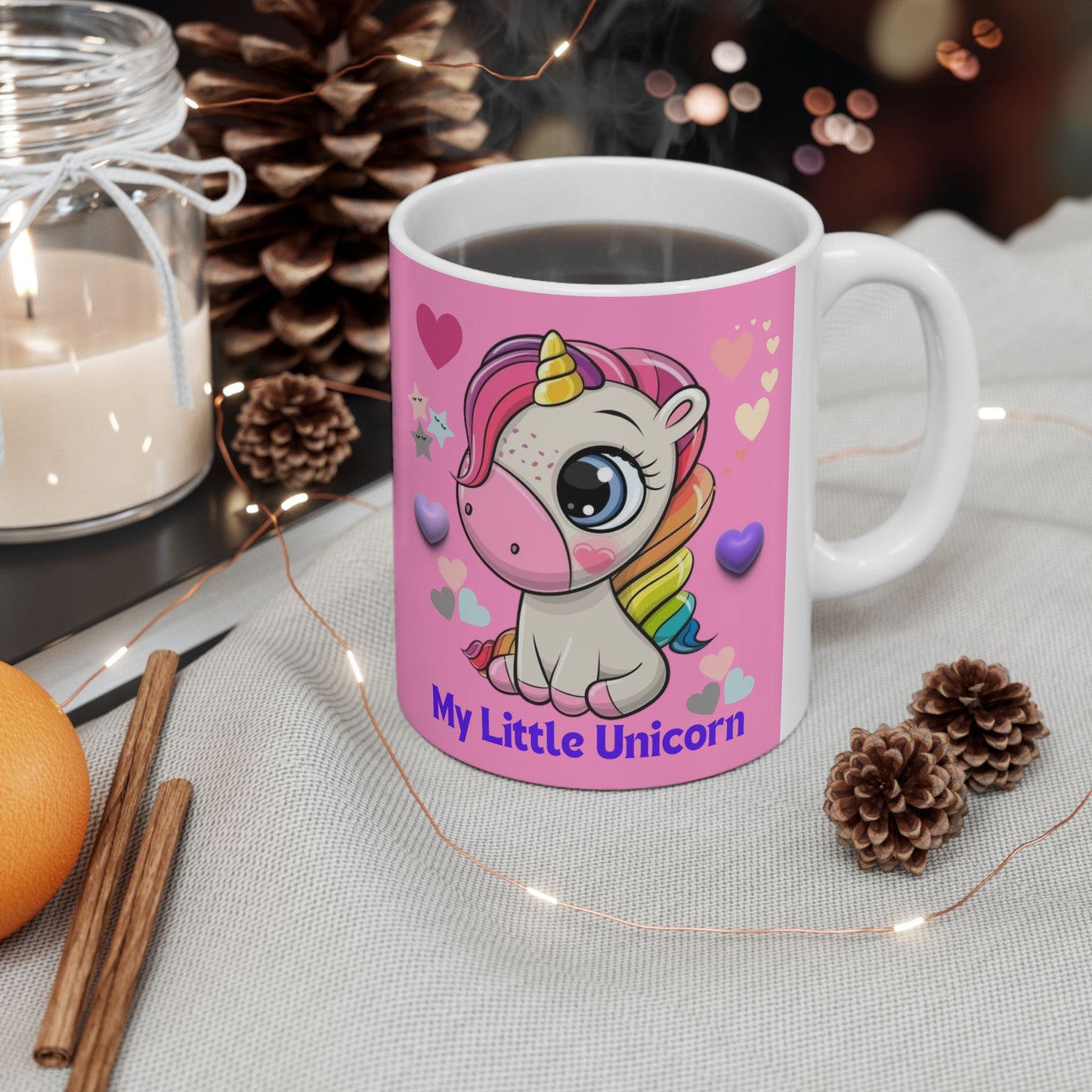My Little Unicorn Balloons Mug 11-15 Ounces Pink