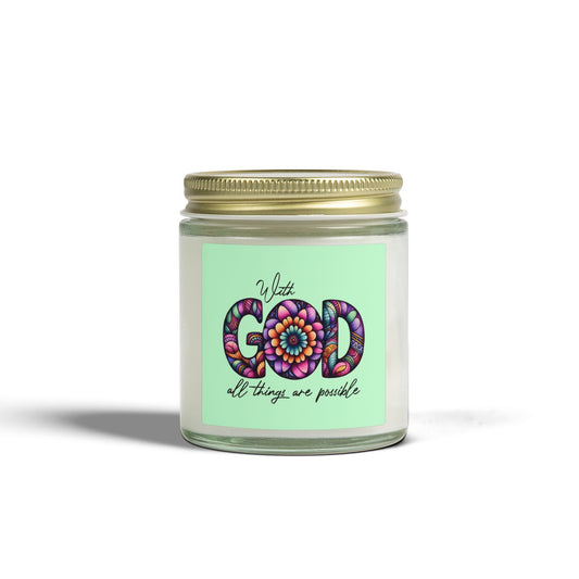 With Good  All Things Are Possible Scented Candles, Coconut Apricot Wax (4oz, 9oz)
