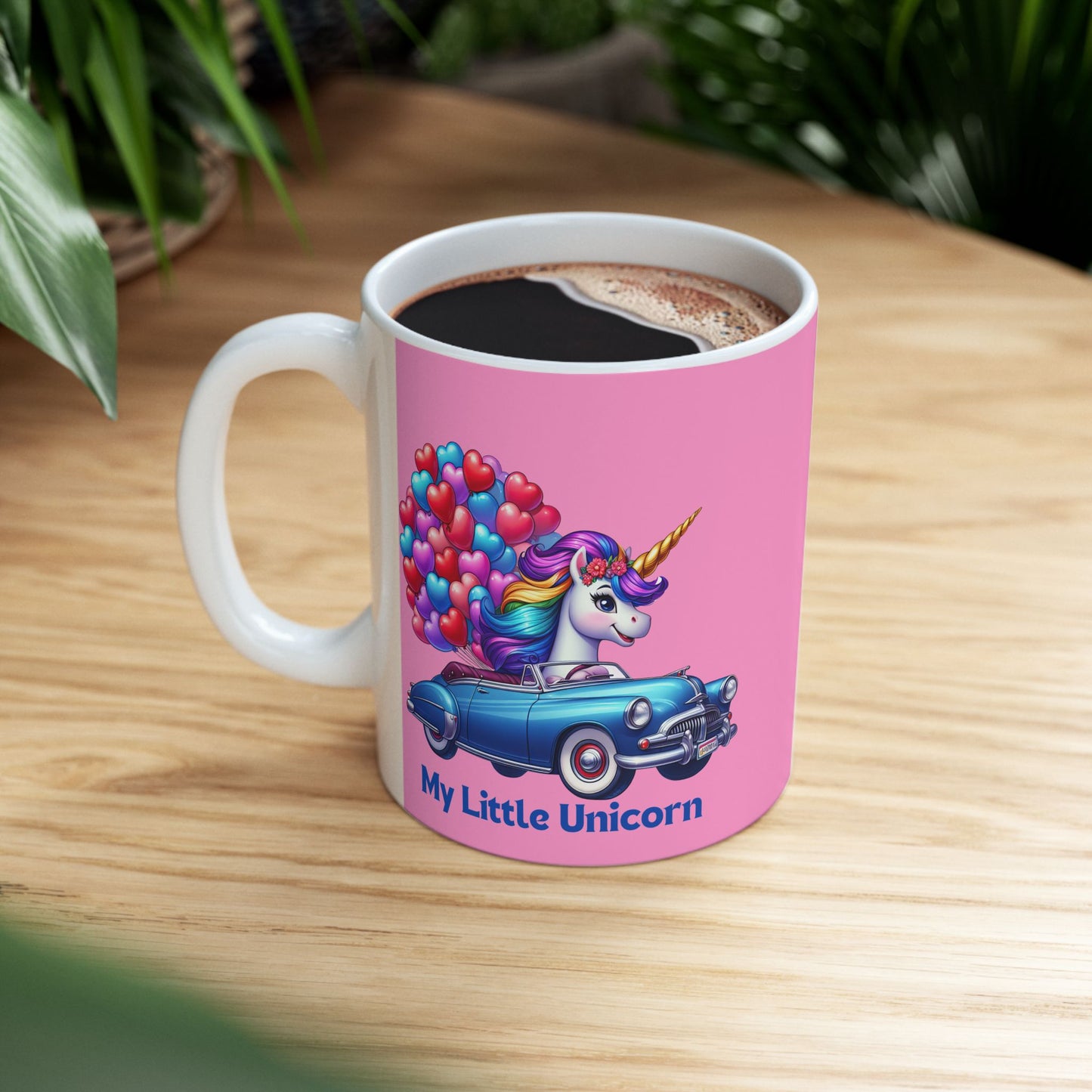 My Little Unicorn Blue Car Mug 11-15 Ounces Pink