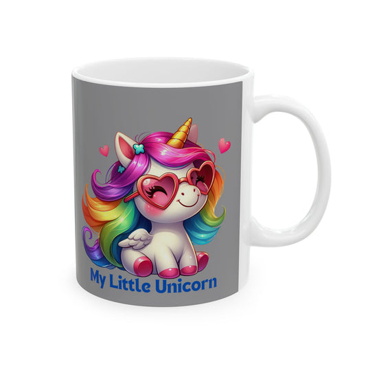My Little Unicorn Rainbow Mug 11-15 Ounces Grey