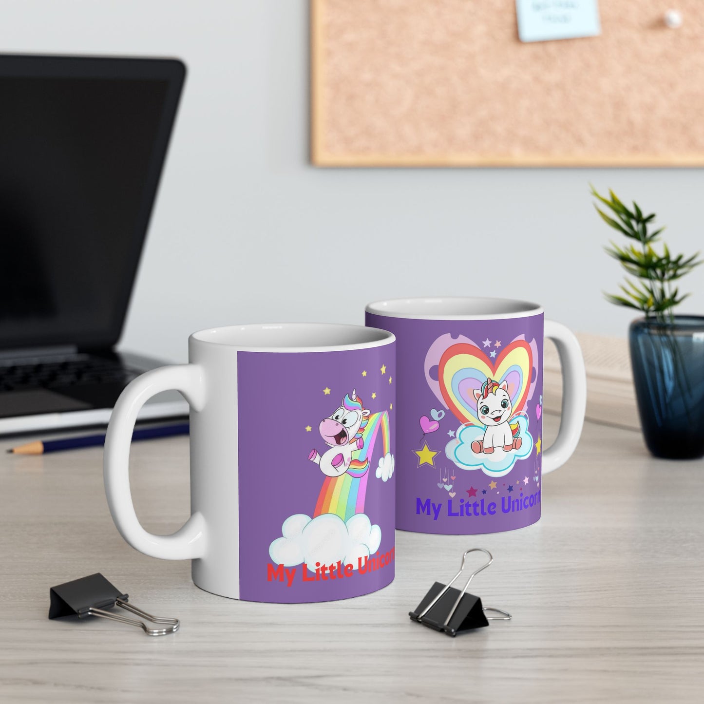 My Little Gold Star Unicorn Mug 11-15 Ounces Light Purple