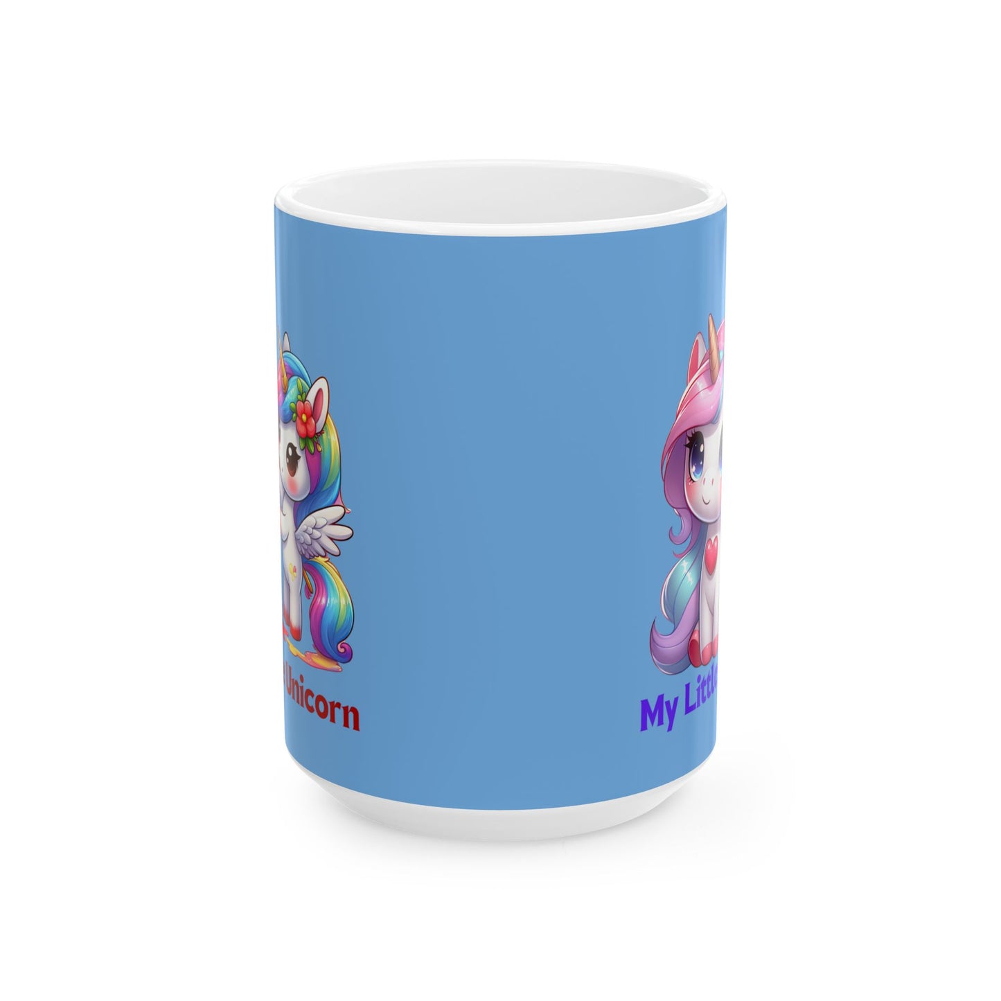 My Little Unicorn Heart Mug 11-15 Ounces Light Blue