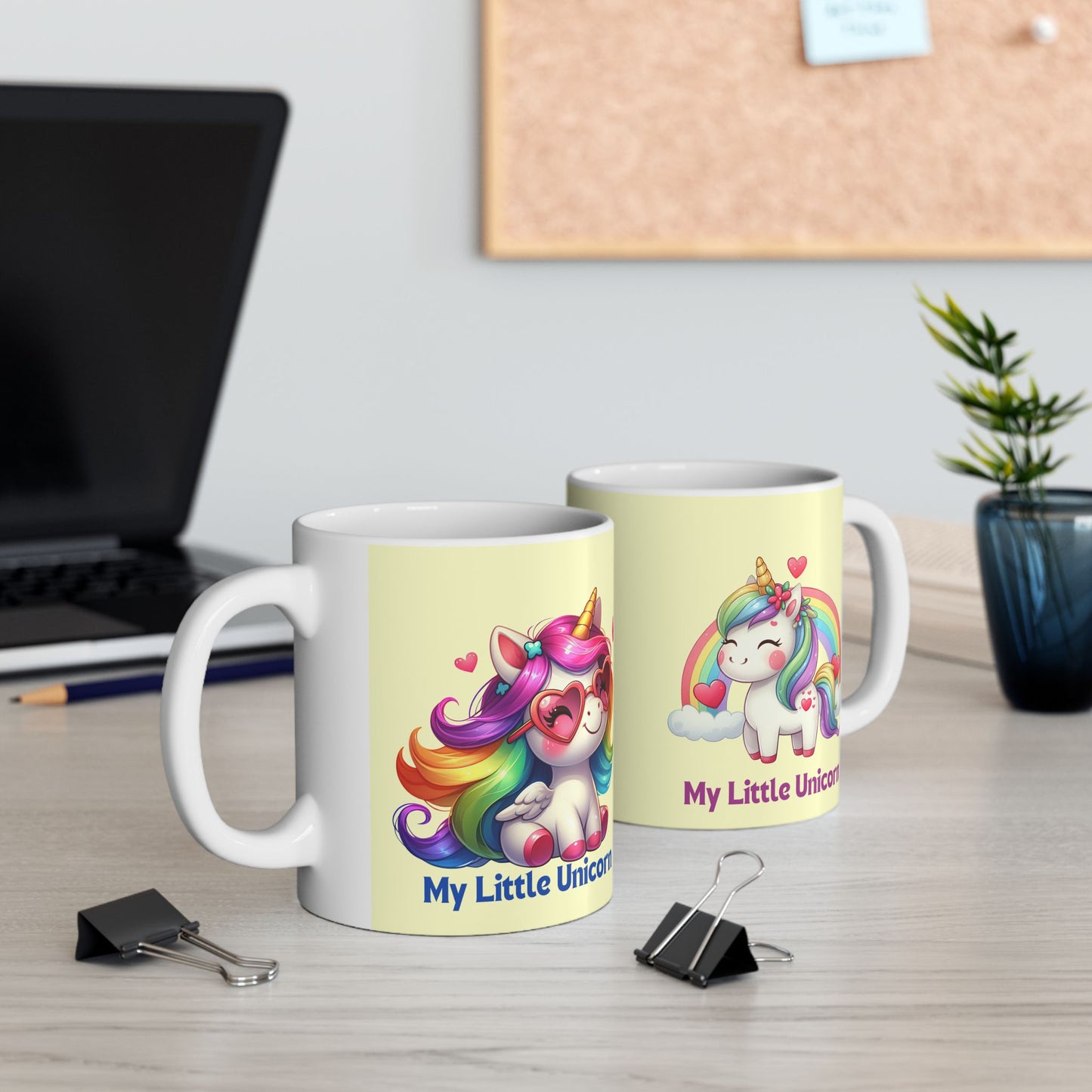 My Little Unicorn Rainbow Mug 11-15 Ounces Yellow