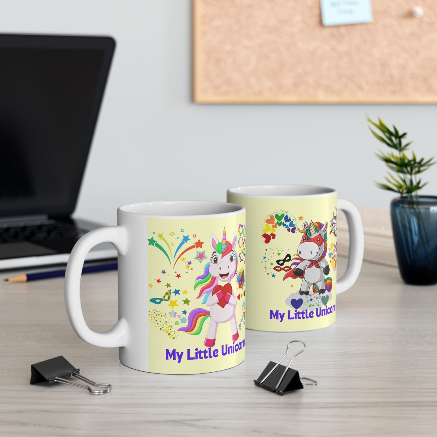 My Little Unicorn Couple Mug 11-15 Ounces Yellow