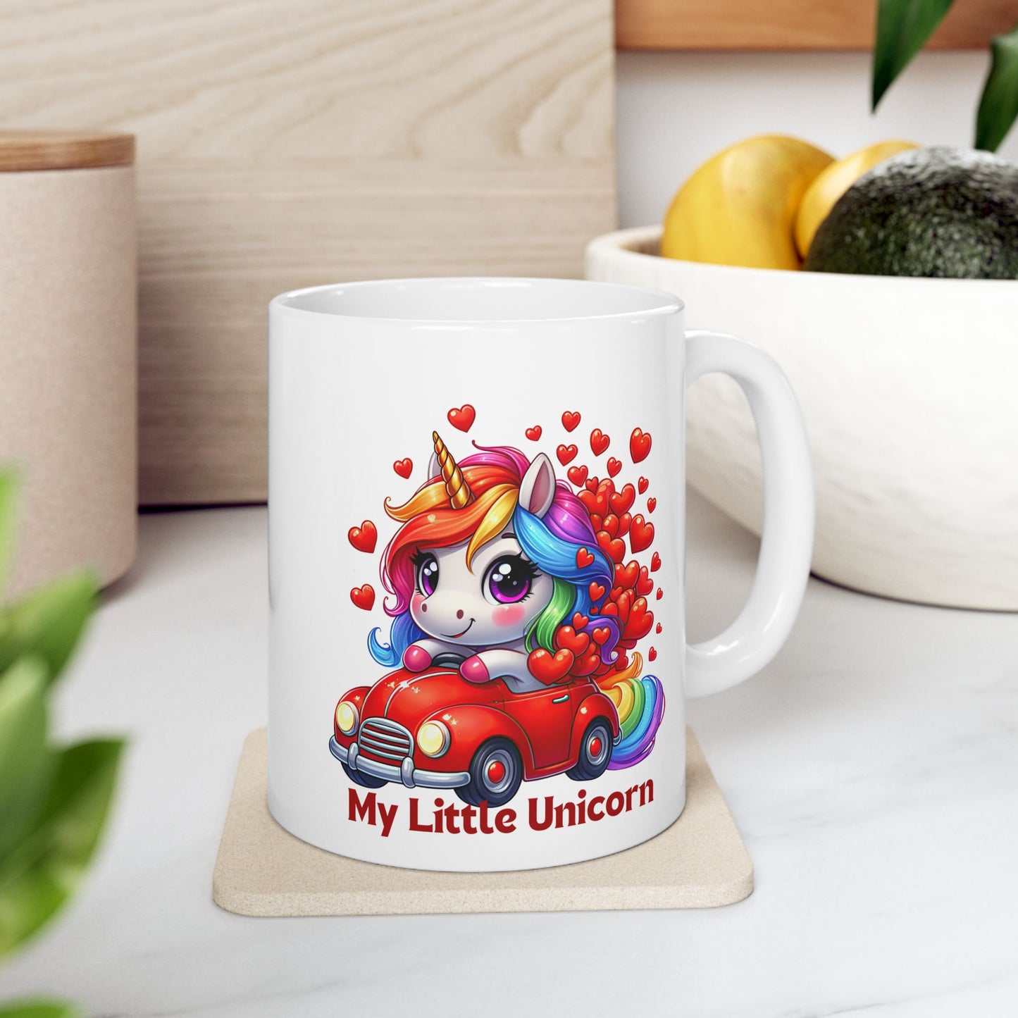My Little Unicorn Red Car Mug 11-15 Ounces White