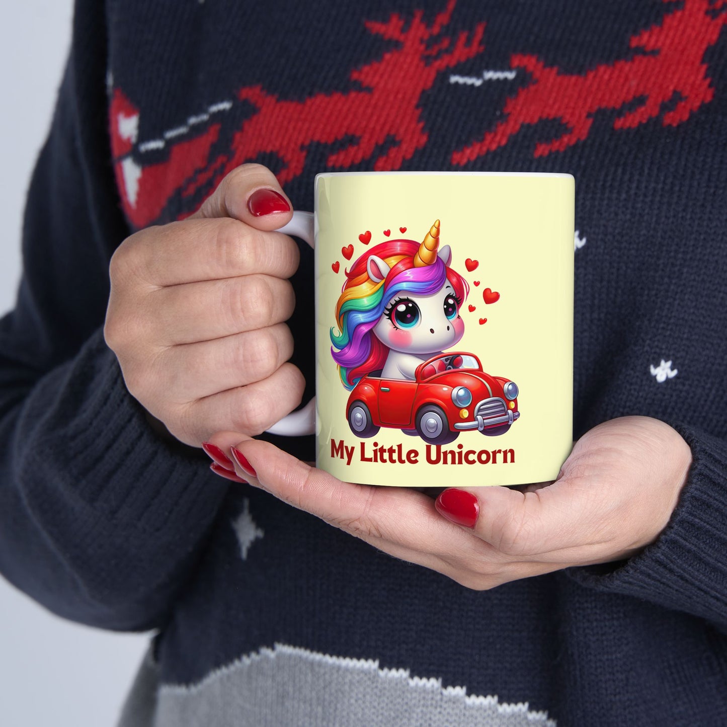 My Little Unicorn Red Car Mug 11-15 Ounces Yellow