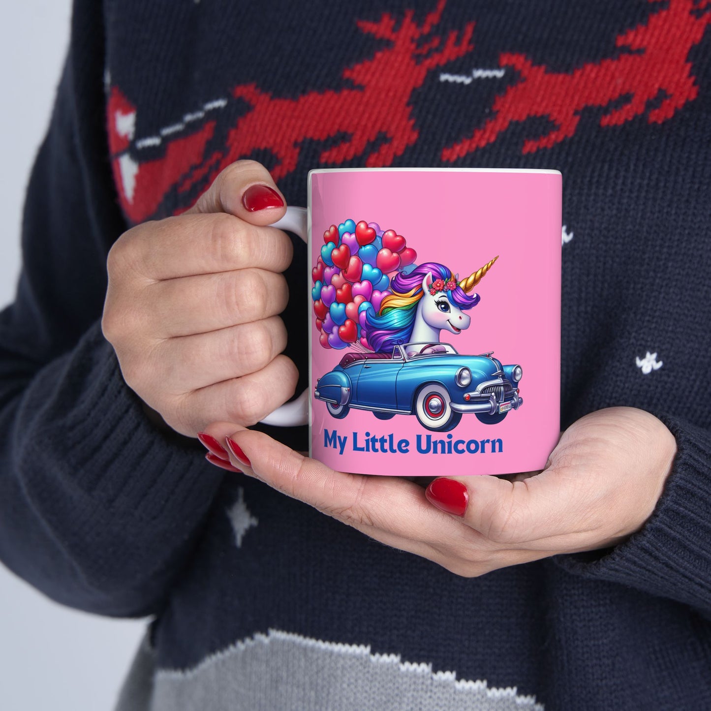 My Little Unicorn Blue Car Mug 11-15 Ounces Pink