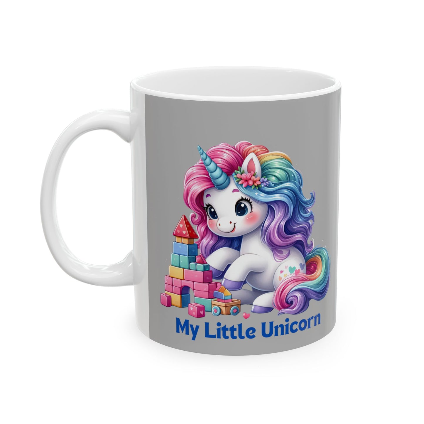 My Little Unicorn Castle Mug 11-15 Ounces Light Grey