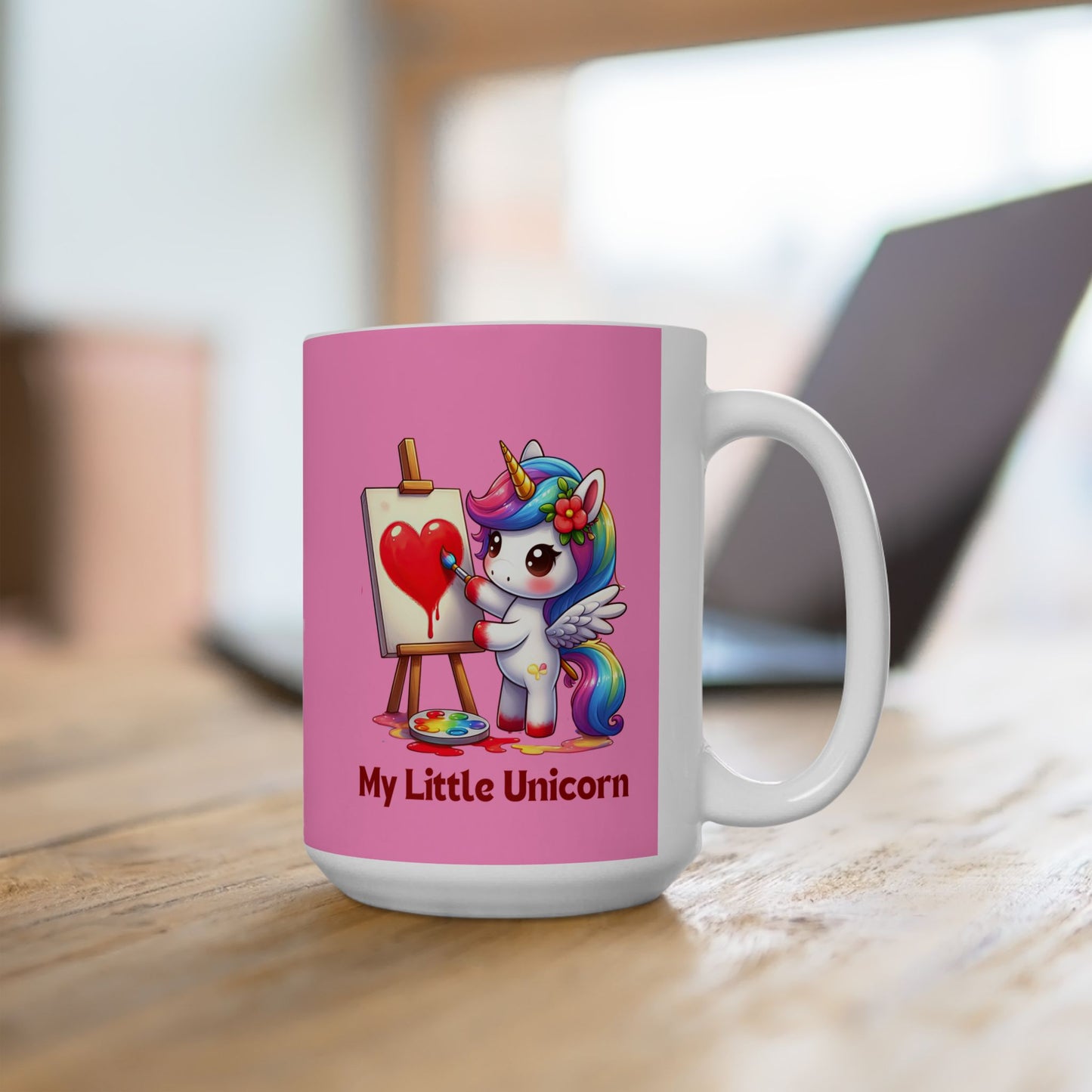 My Little Unicorn Heart Mug 11-15 Ounces Pink