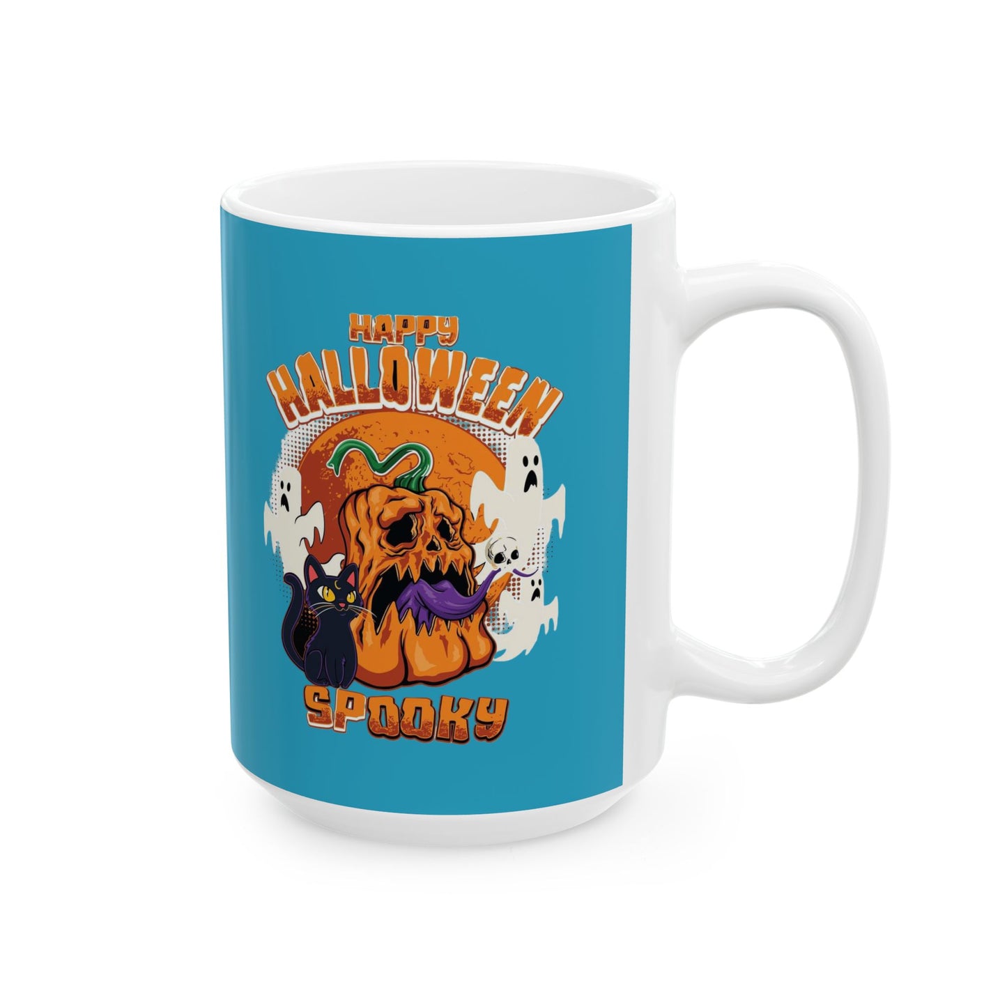 Happy Halloween Mug 11-15 Onces Torquoise