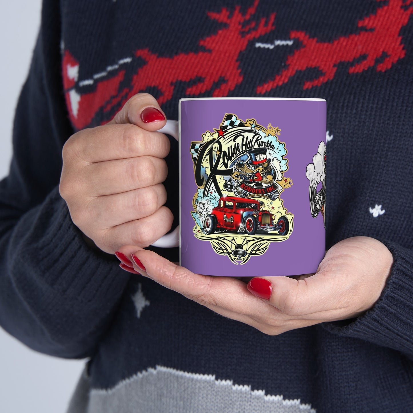 Roadsters Engine Engine Mug 11 Ounces Light Purple