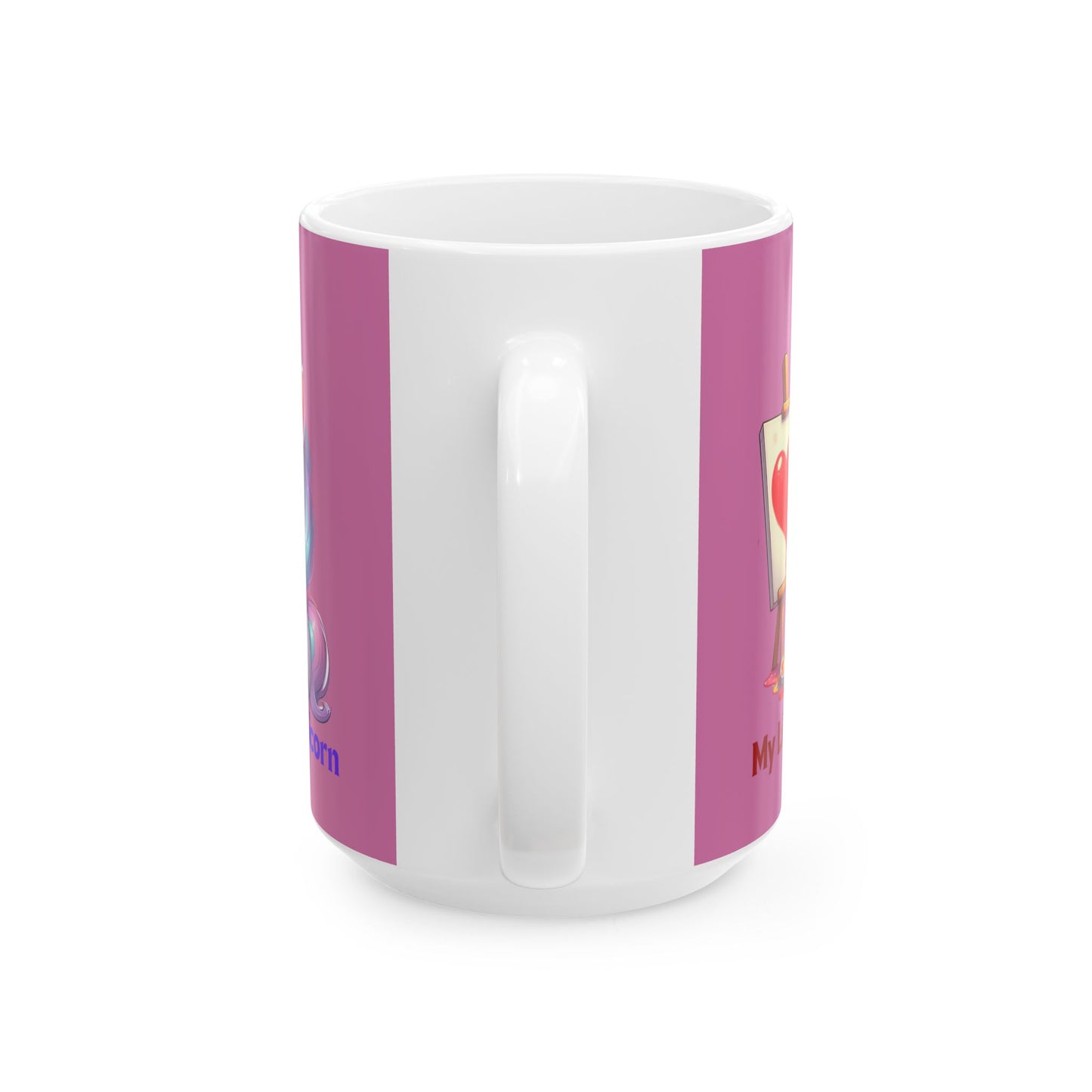 My Little Unicorn Heart Mug 11-15 Ounces Light Pink