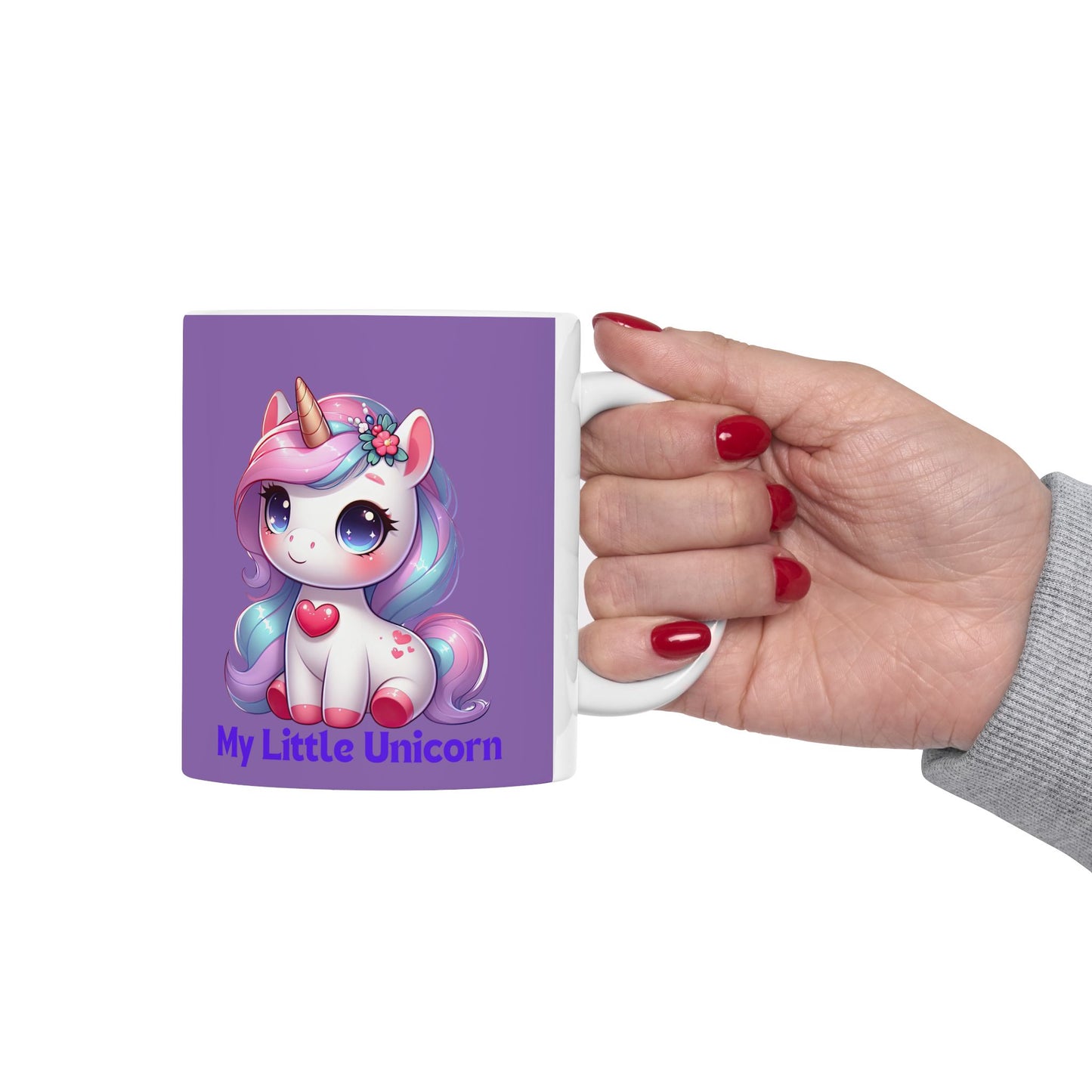 My Little Unicorn Heart Mug 11-15 Ounces Light Purple