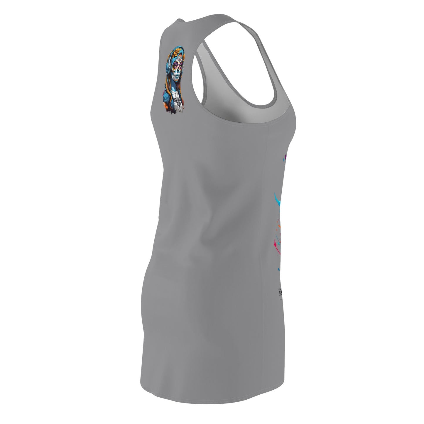 Guitar Women's Cut and Sew Racerback Dress Grey