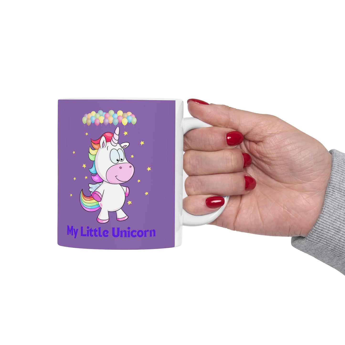 My Little Unicorn Balloons Mug 11-15 Ounces Light Purple
