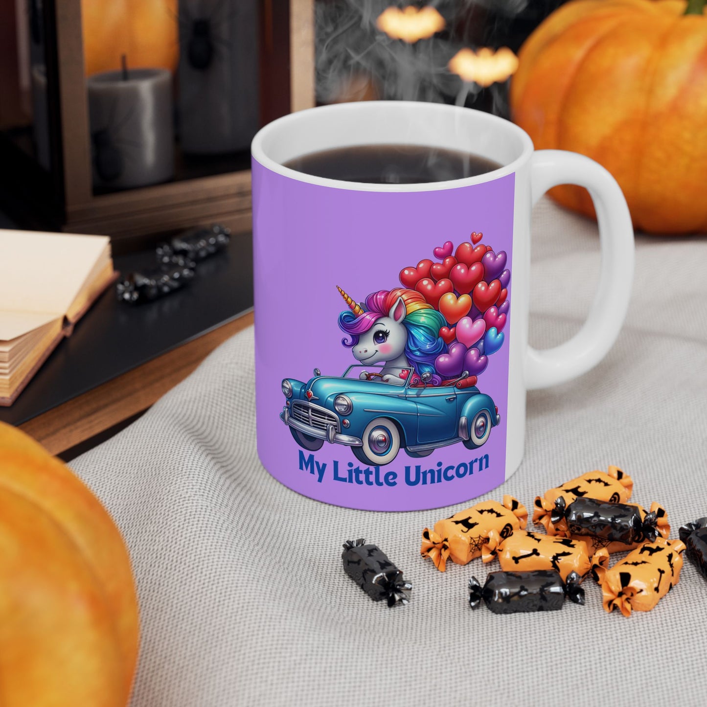 My Little Unicorn Blue Car Mug 11-15 Ounces Purple