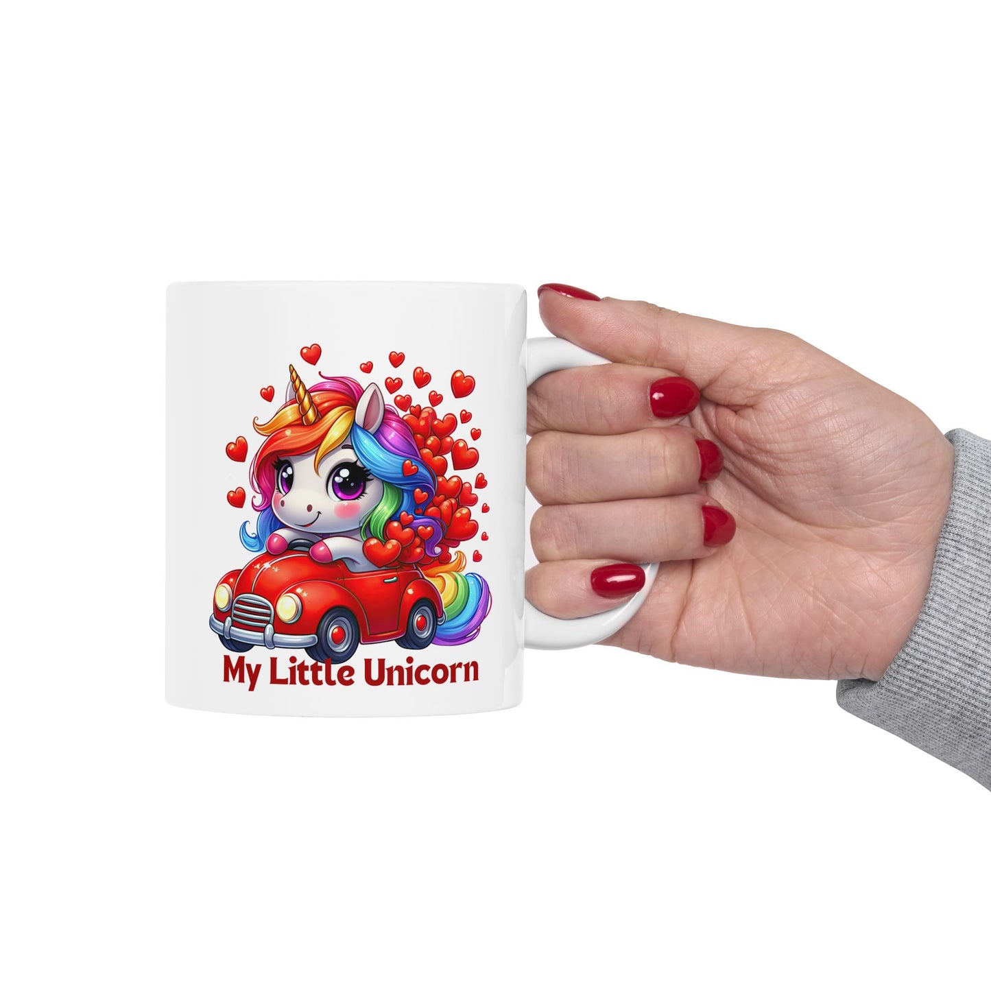 My Little Unicorn Red Car Mug 11-15 Ounces White