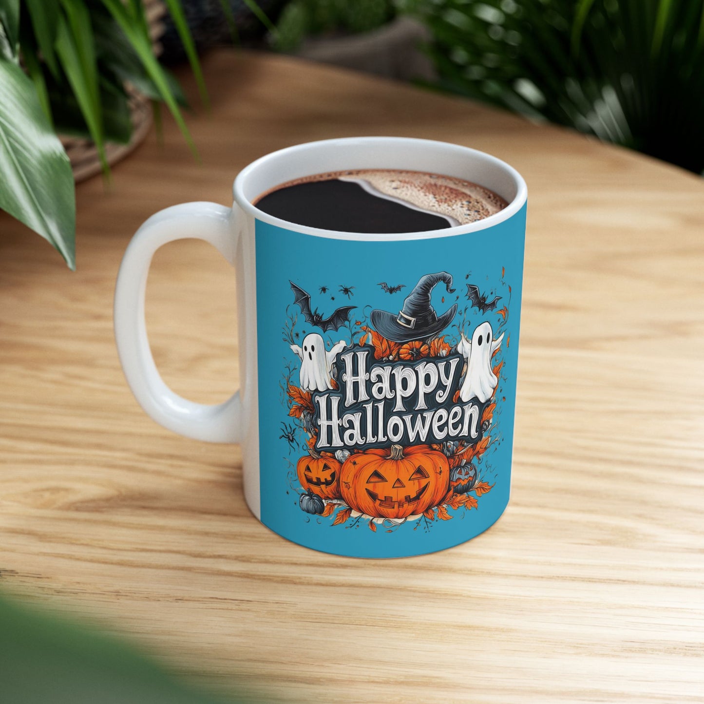 Happy Halloween Mug 11-15 Onces Torquoise