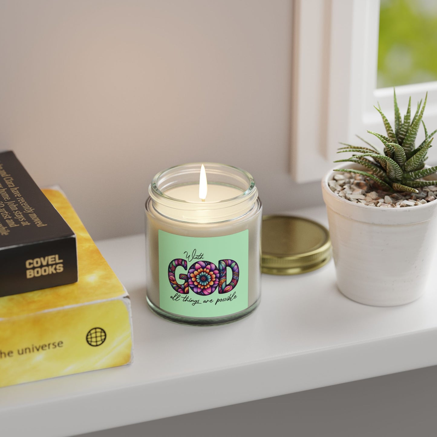 With Good  All Things Are Possible Scented Candles, Coconut Apricot Wax (4oz, 9oz)