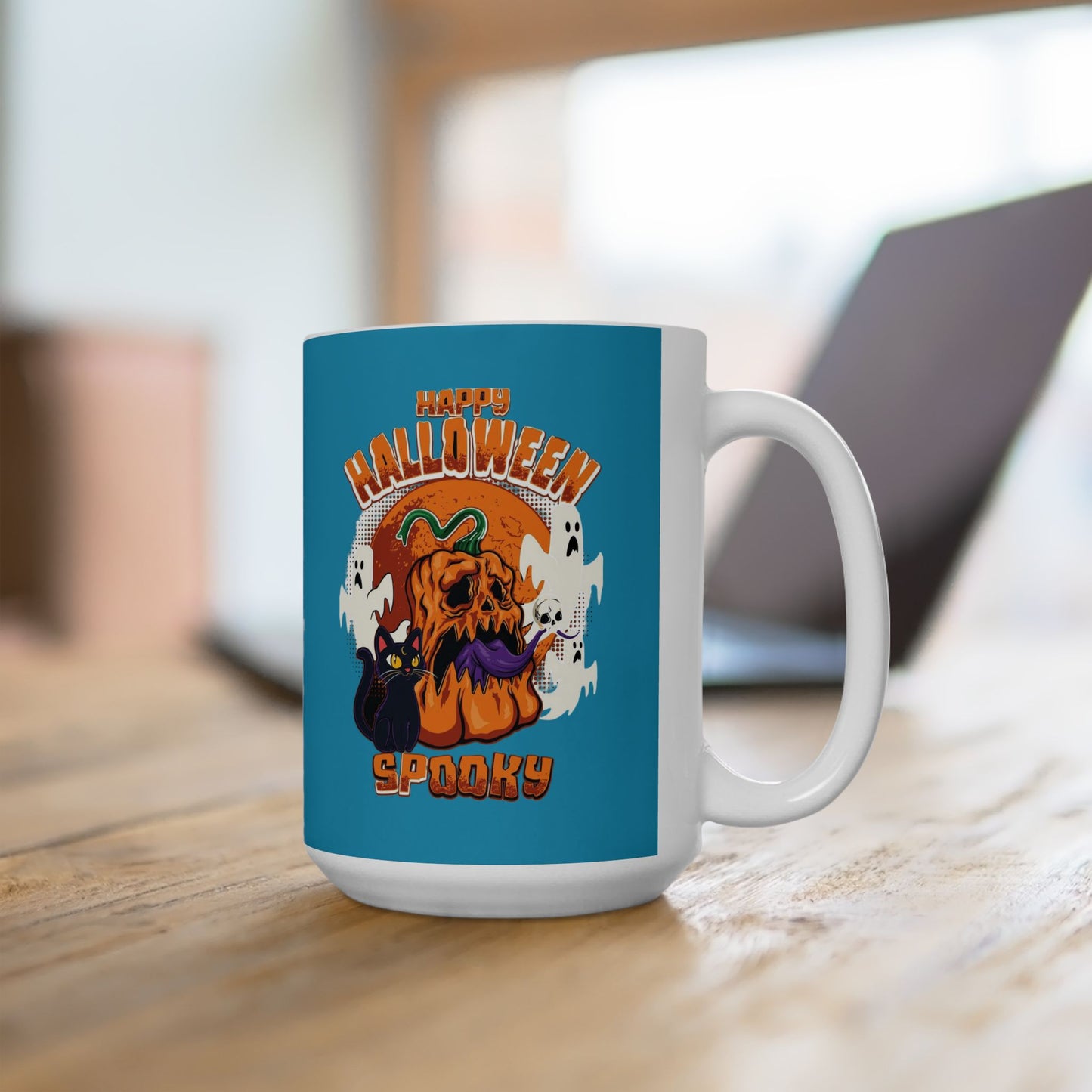 Happy Halloween Mug 11-15 Onces Torquoise