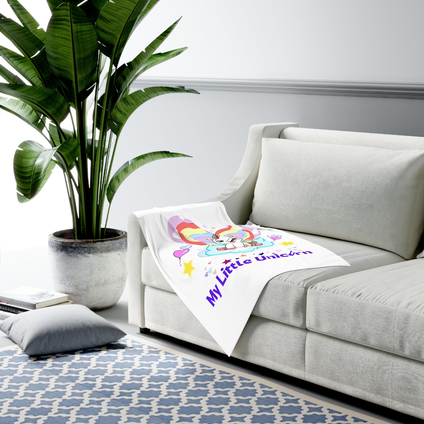 My Little Gold Star Unicorn Baby Swaddle Blanket