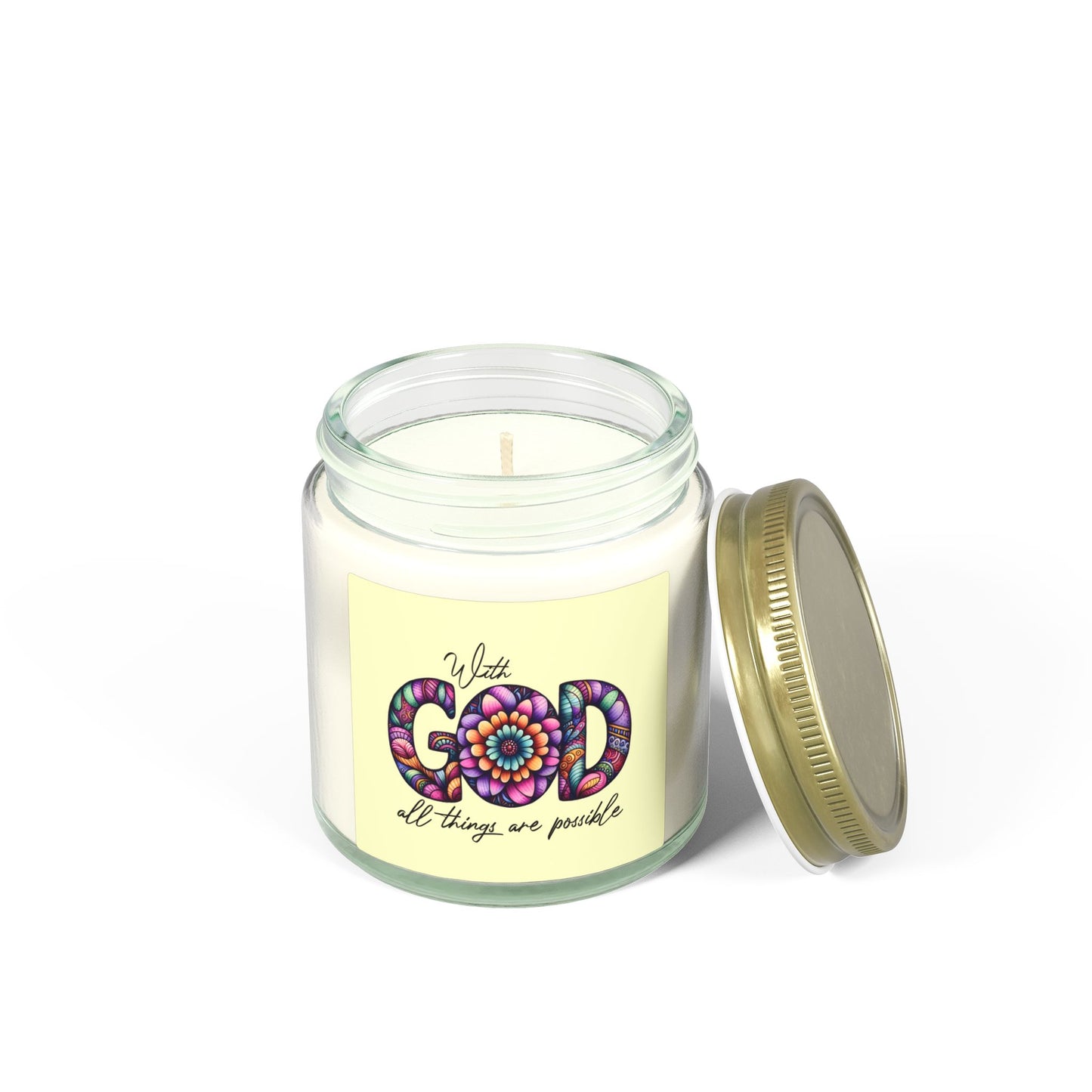 With Good  All Things Are Possible Scented Candles, Coconut Apricot Wax (4oz, 9oz)