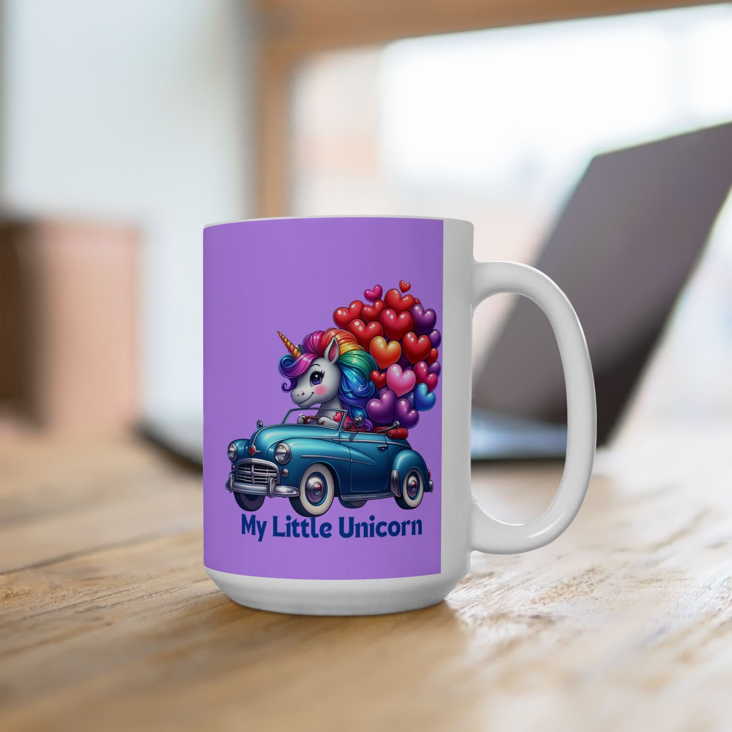 My Little Unicorn Blue Car Mug 11-15 Ounces Purple