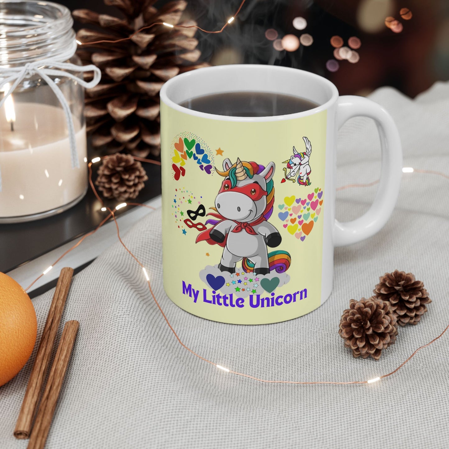 My Little Unicorn Couple Mug 11-15 Ounces Yellow