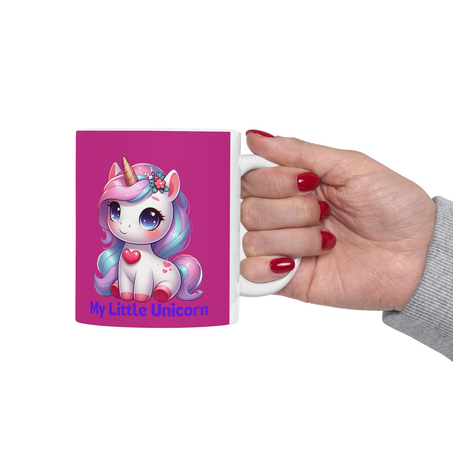 My Little Unicorn Heart Mug 11-15 Ounces Pink