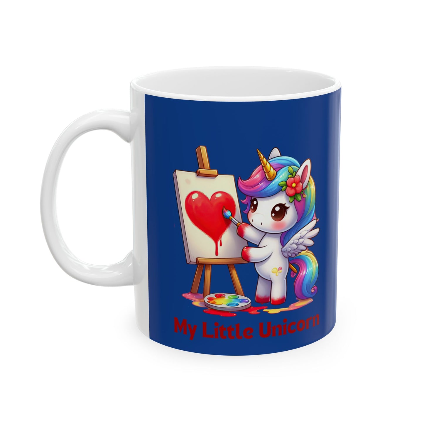 My Little Unicorn Heart Mug 11-15 Ounces Dark Blue