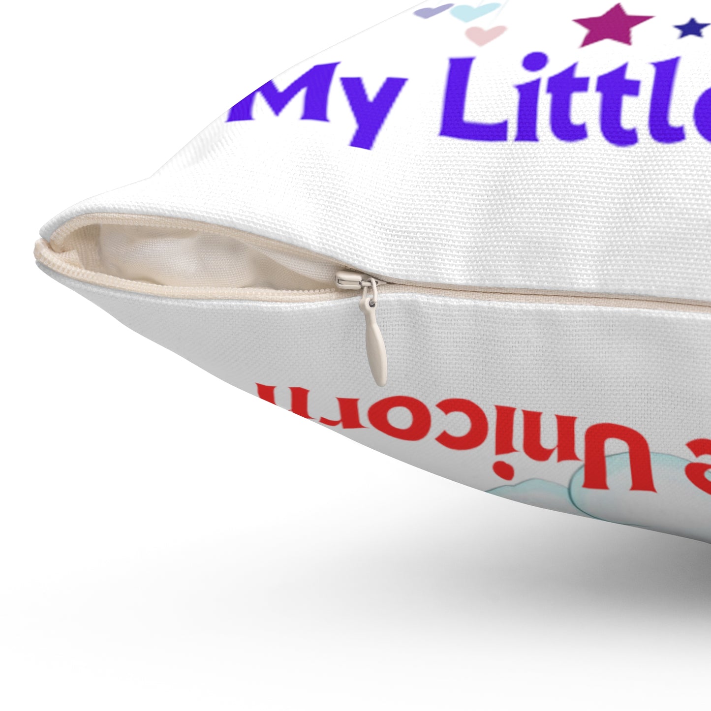 My Little Gold Star Unicorn Spun Polyester Pillow White